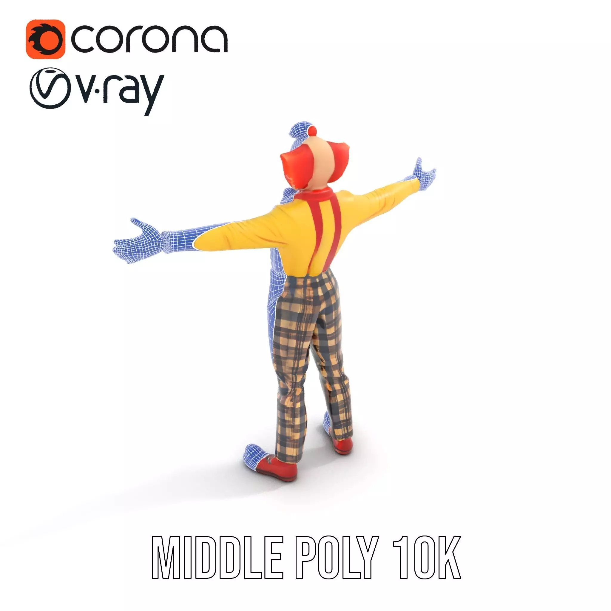 Cheerful Clown Character model pack Low-poly 3D model_5