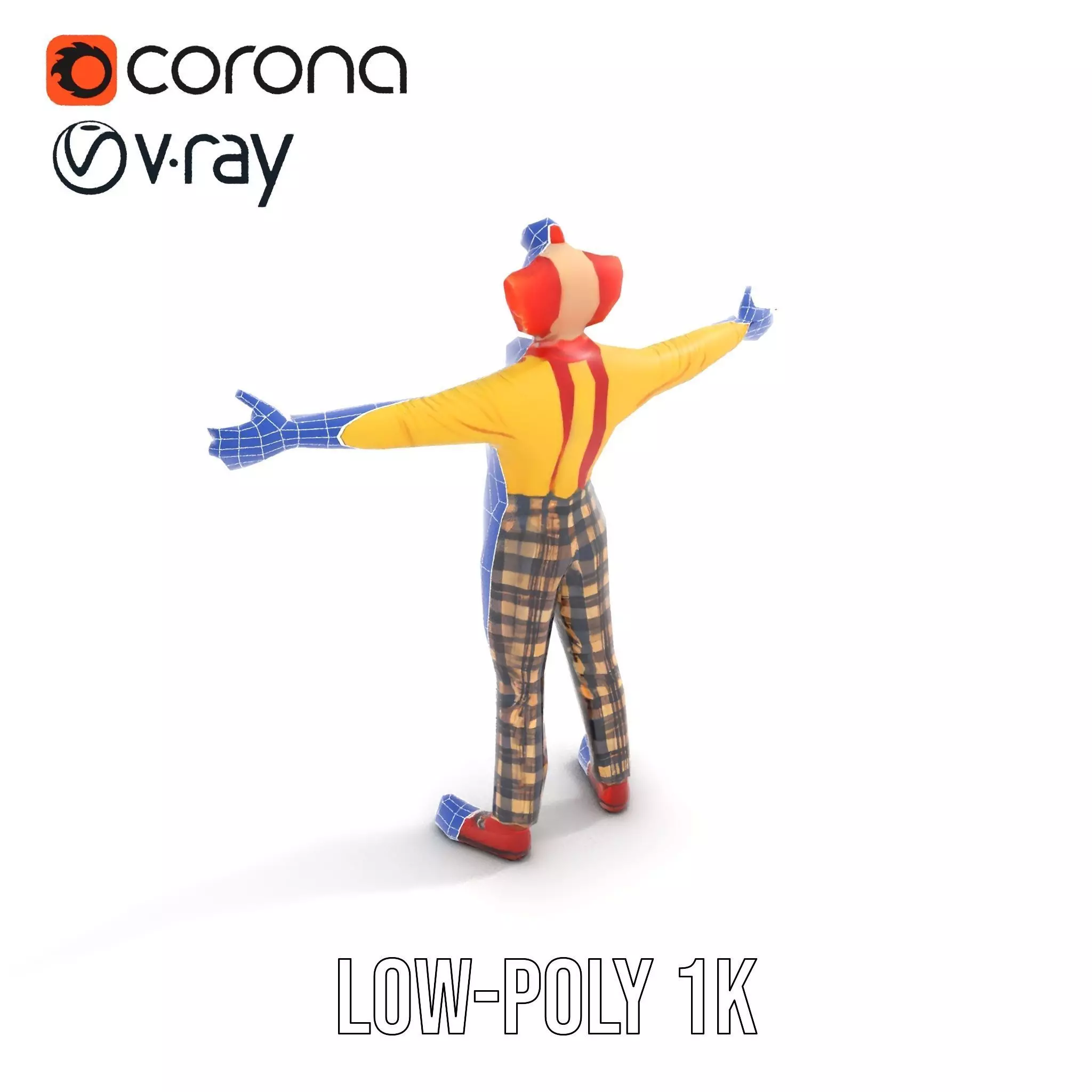 Cheerful Clown Character model pack Low-poly 3D model_25