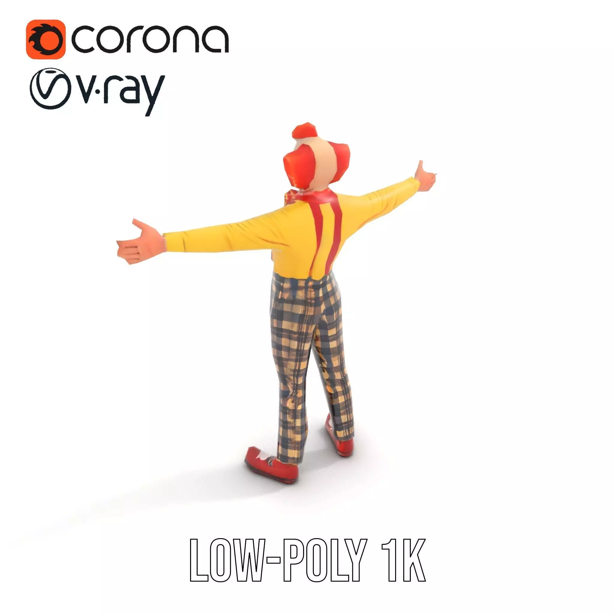 Cheerful Clown Character model pack Low-poly 3D model_14