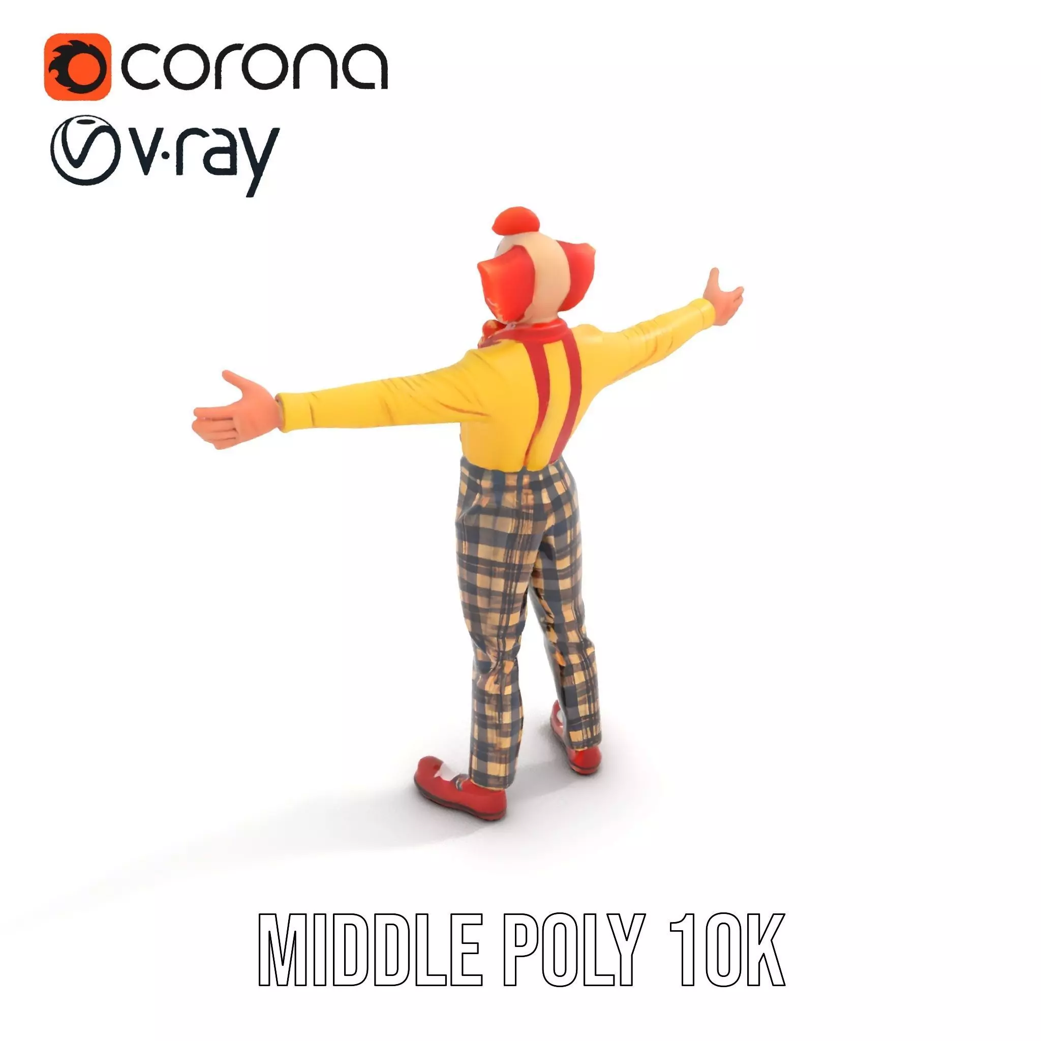 Cheerful Clown Character model pack Low-poly 3D model_13