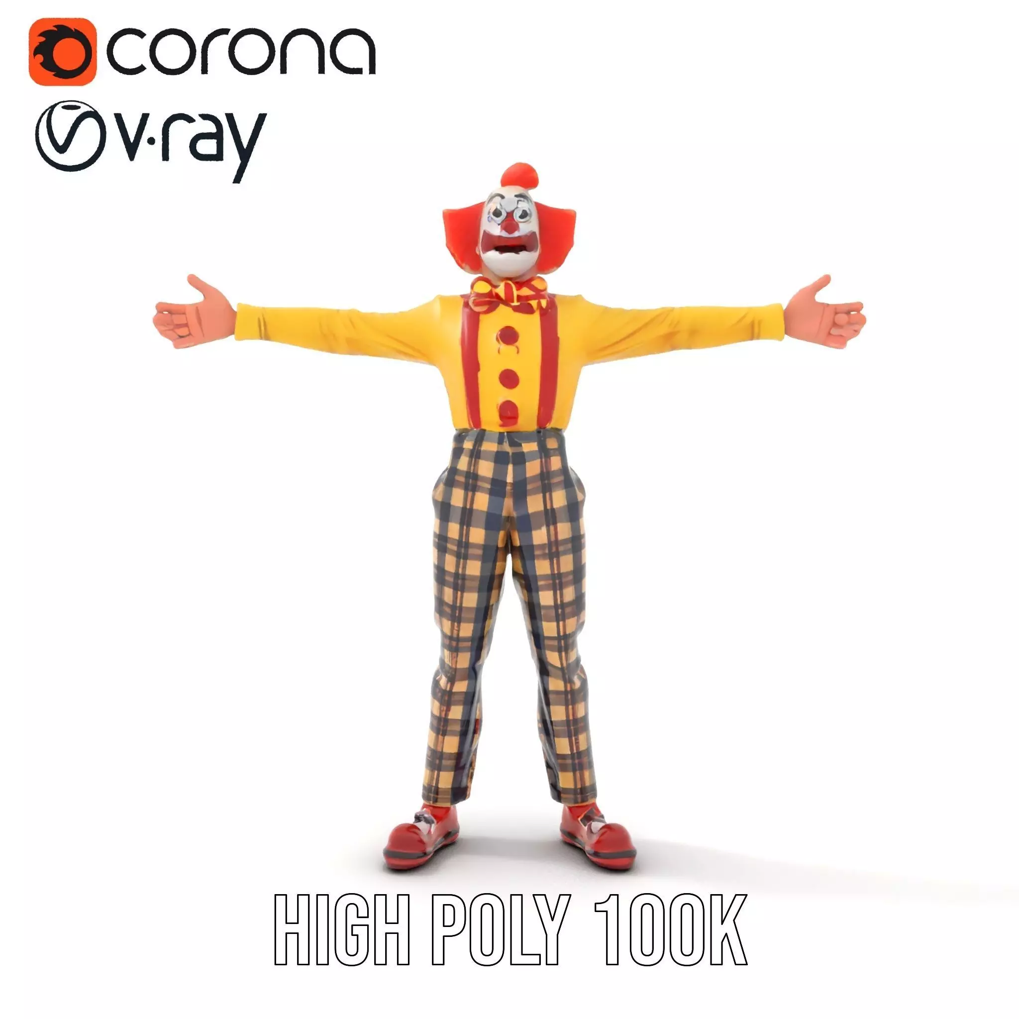 Cheerful Clown Character model pack Low-poly 3D model_17