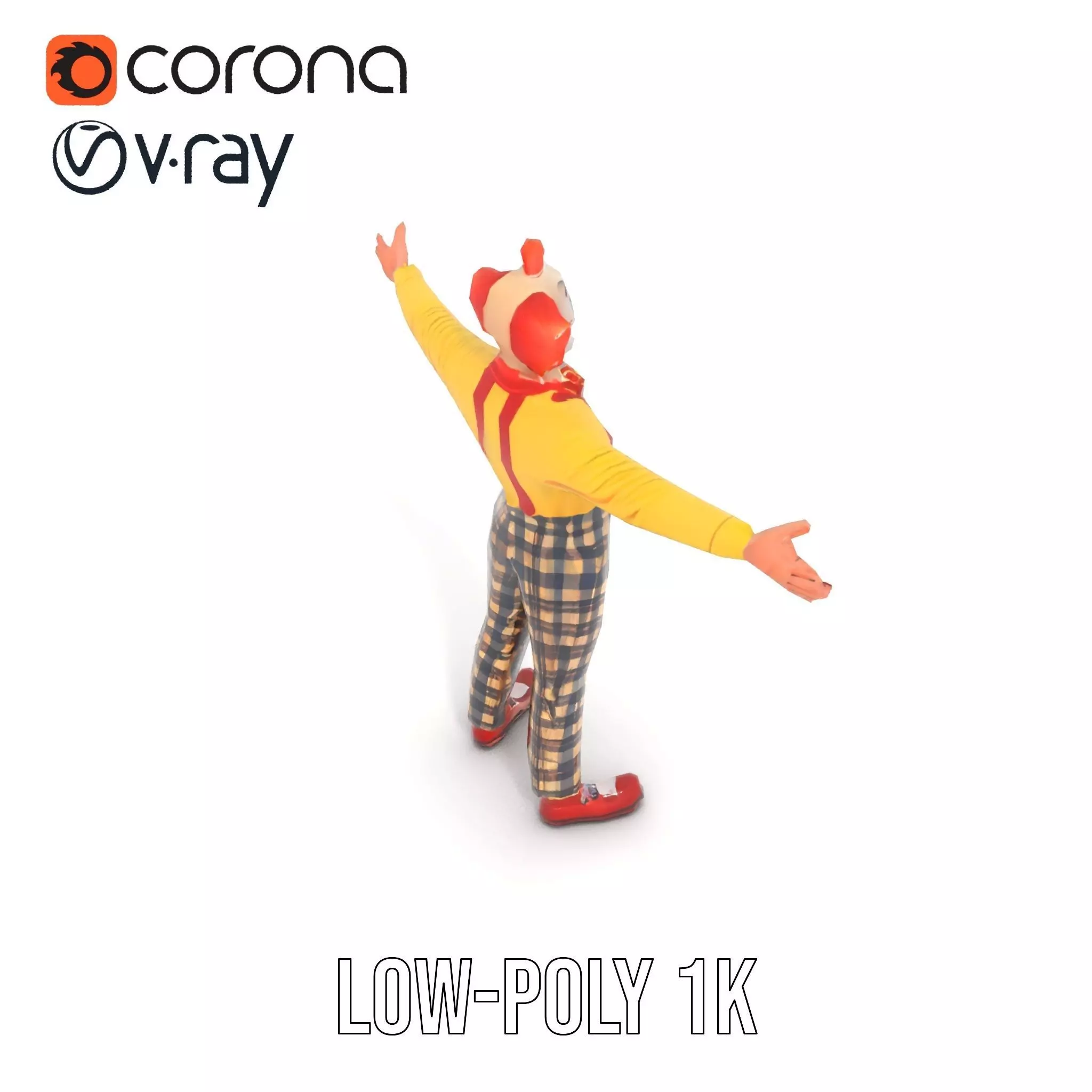 Cheerful Clown Character model pack Low-poly 3D model_27