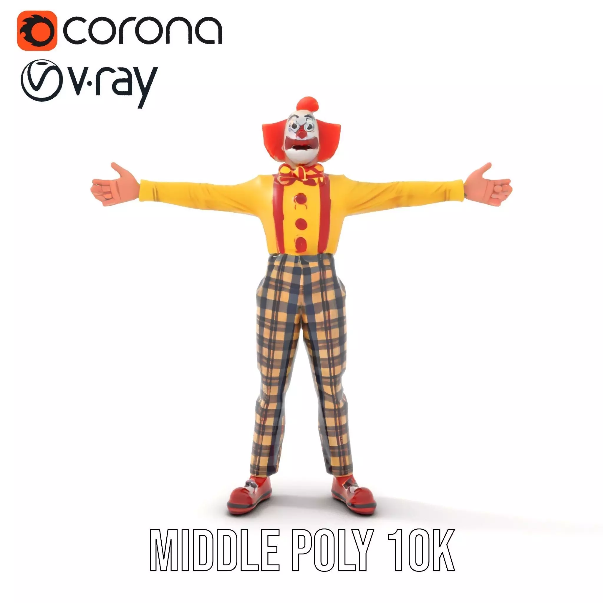 Cheerful Clown Character model pack Low-poly 3D model_6