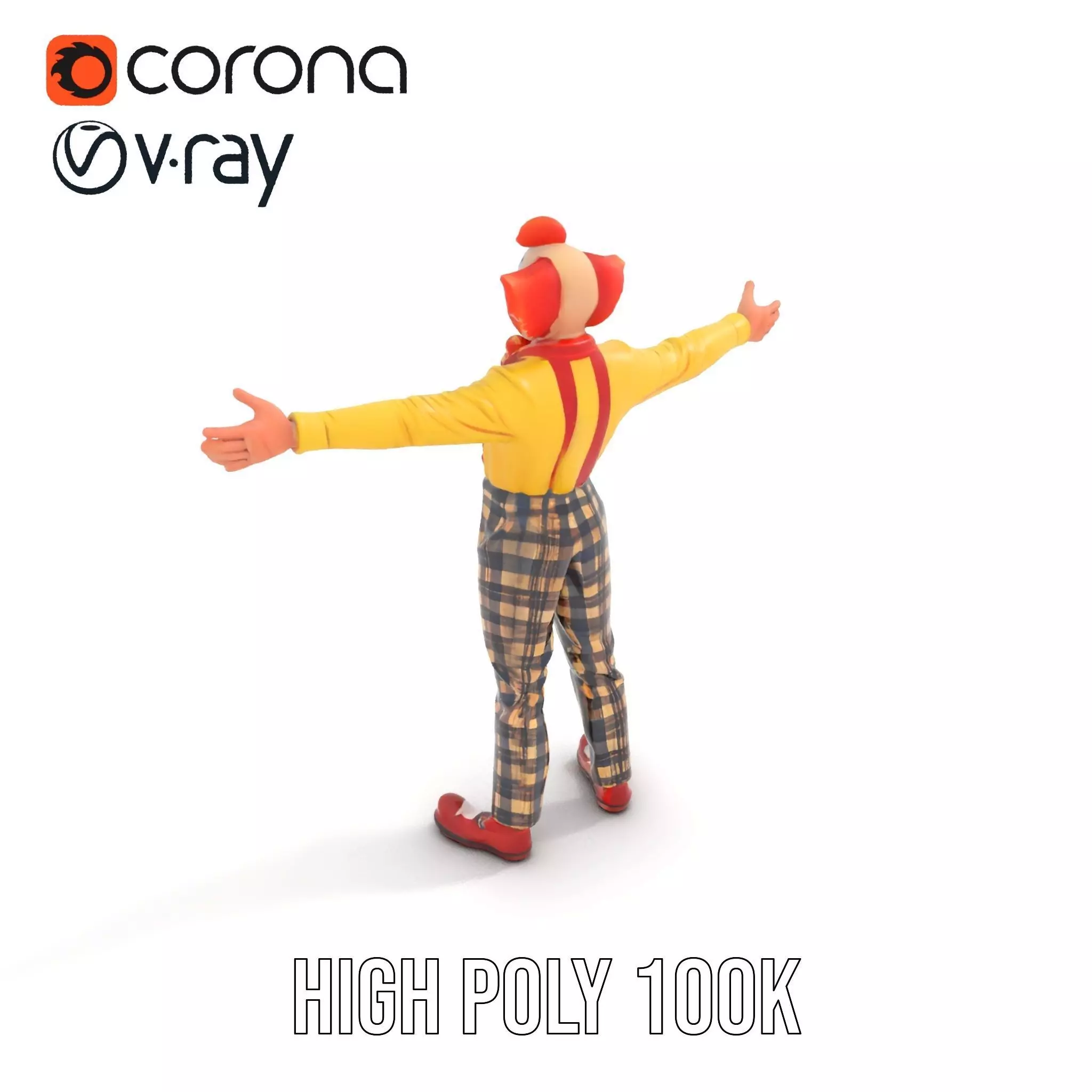 Cheerful Clown Character model pack Low-poly 3D model_23