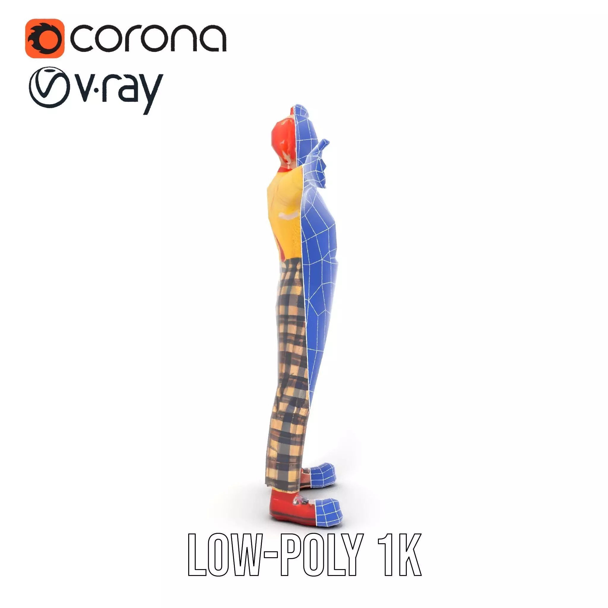 Cheerful Clown Character model pack Low-poly 3D model_30