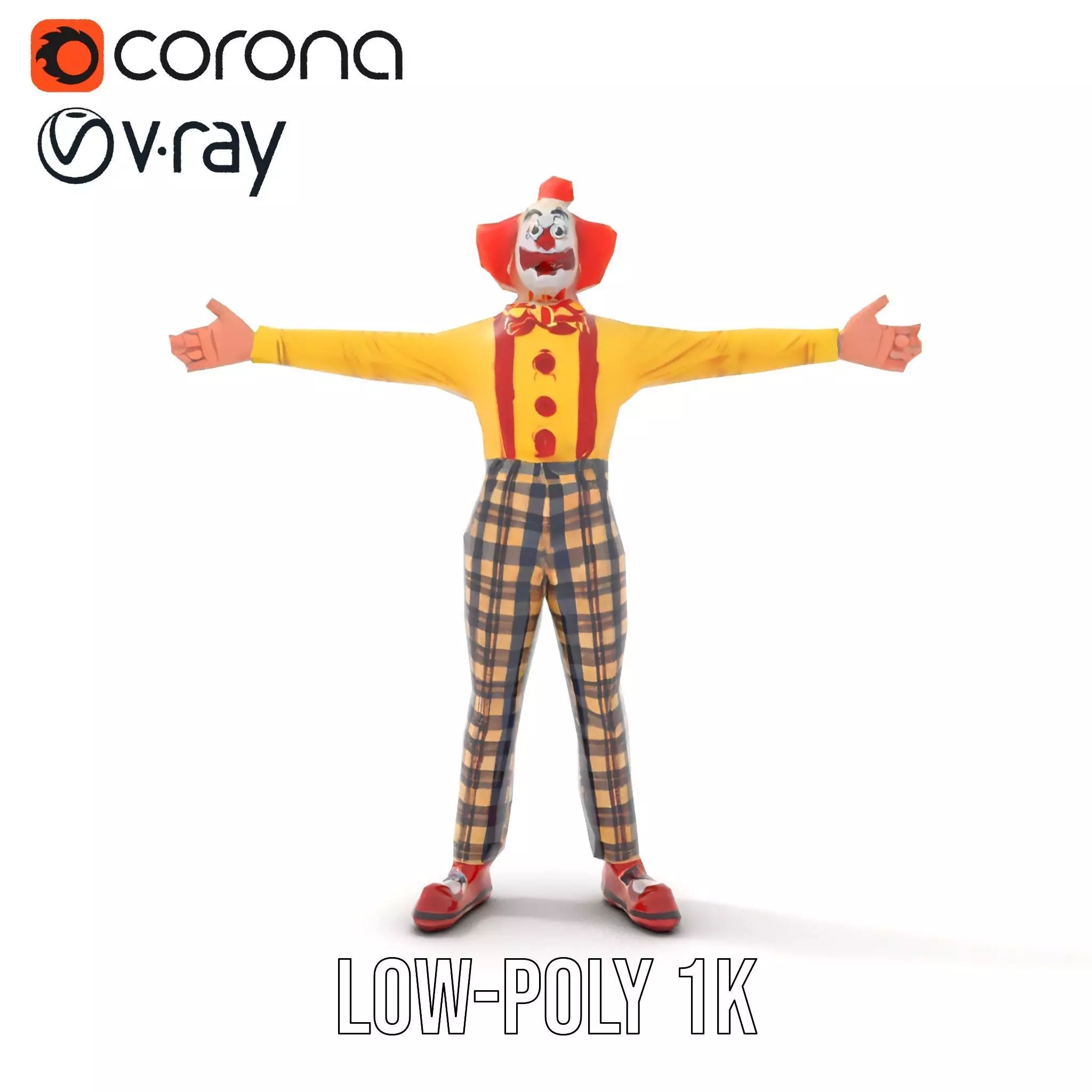 Cheerful Clown Character model pack Low-poly 3D model_22