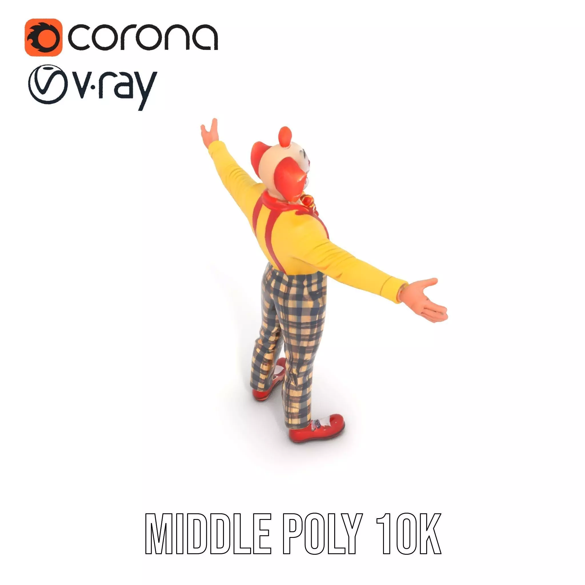 Cheerful Clown Character model pack Low-poly 3D model_11