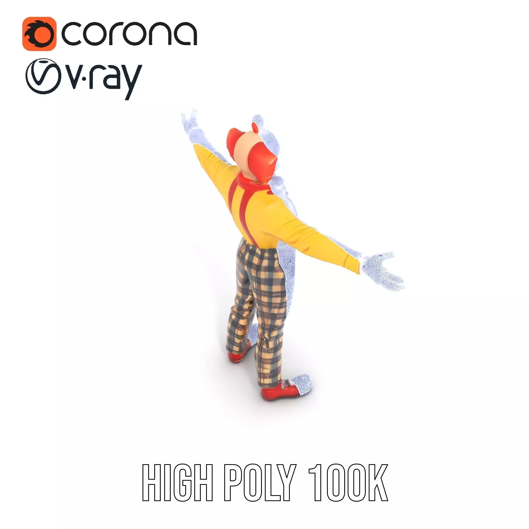 Cheerful Clown Character model pack Low-poly 3D model_20