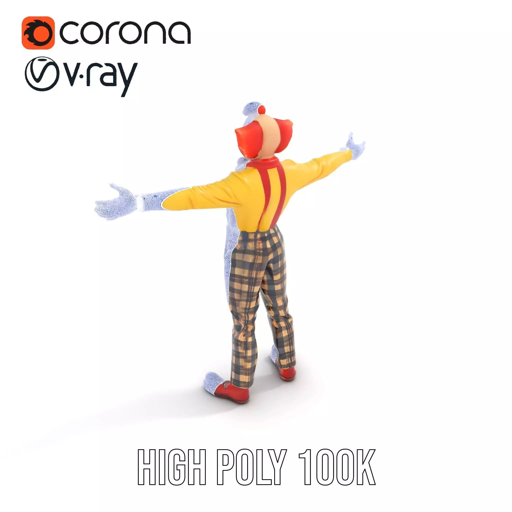 Cheerful Clown Character model pack Low-poly 3D model_31