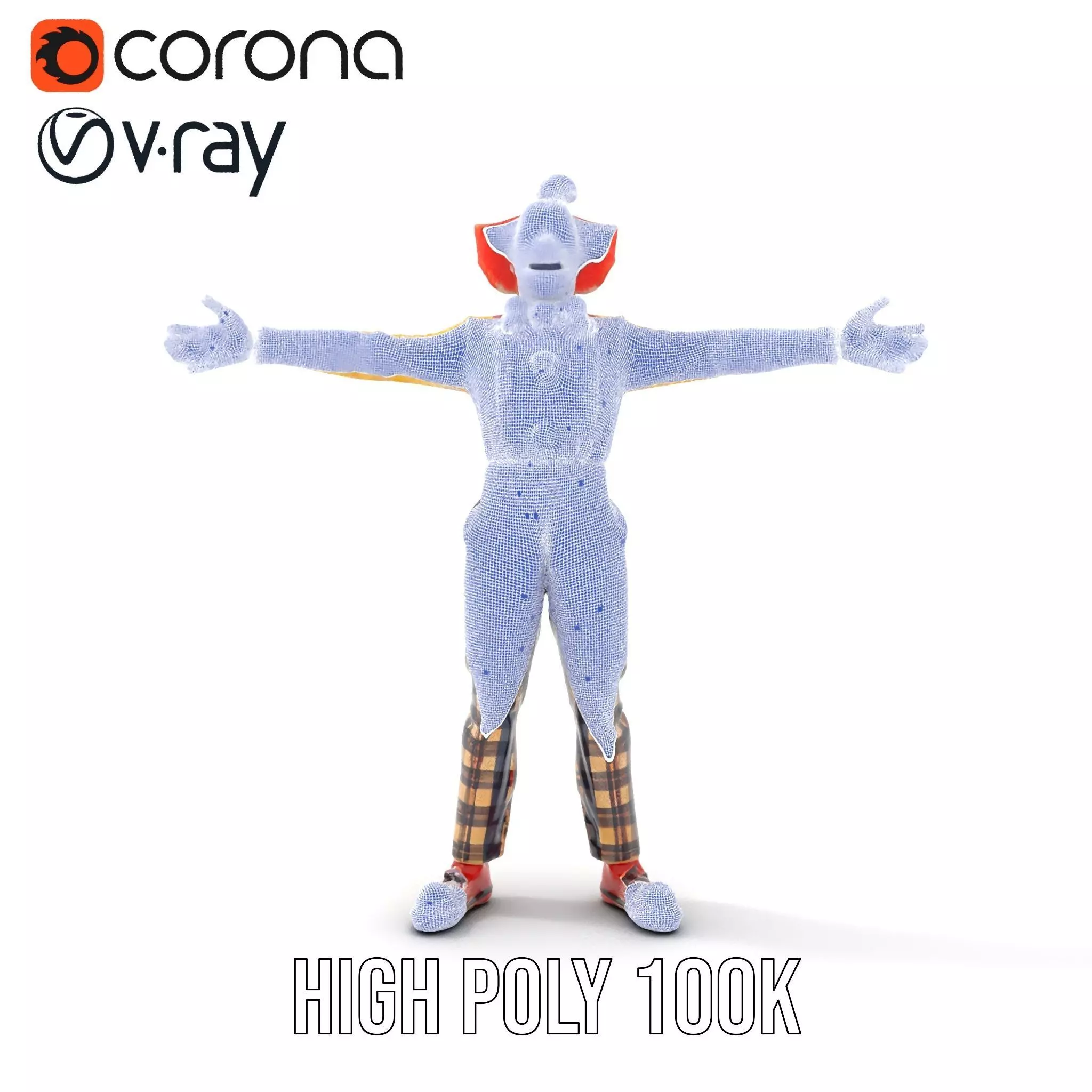 Cheerful Clown Character model pack Low-poly 3D model_28