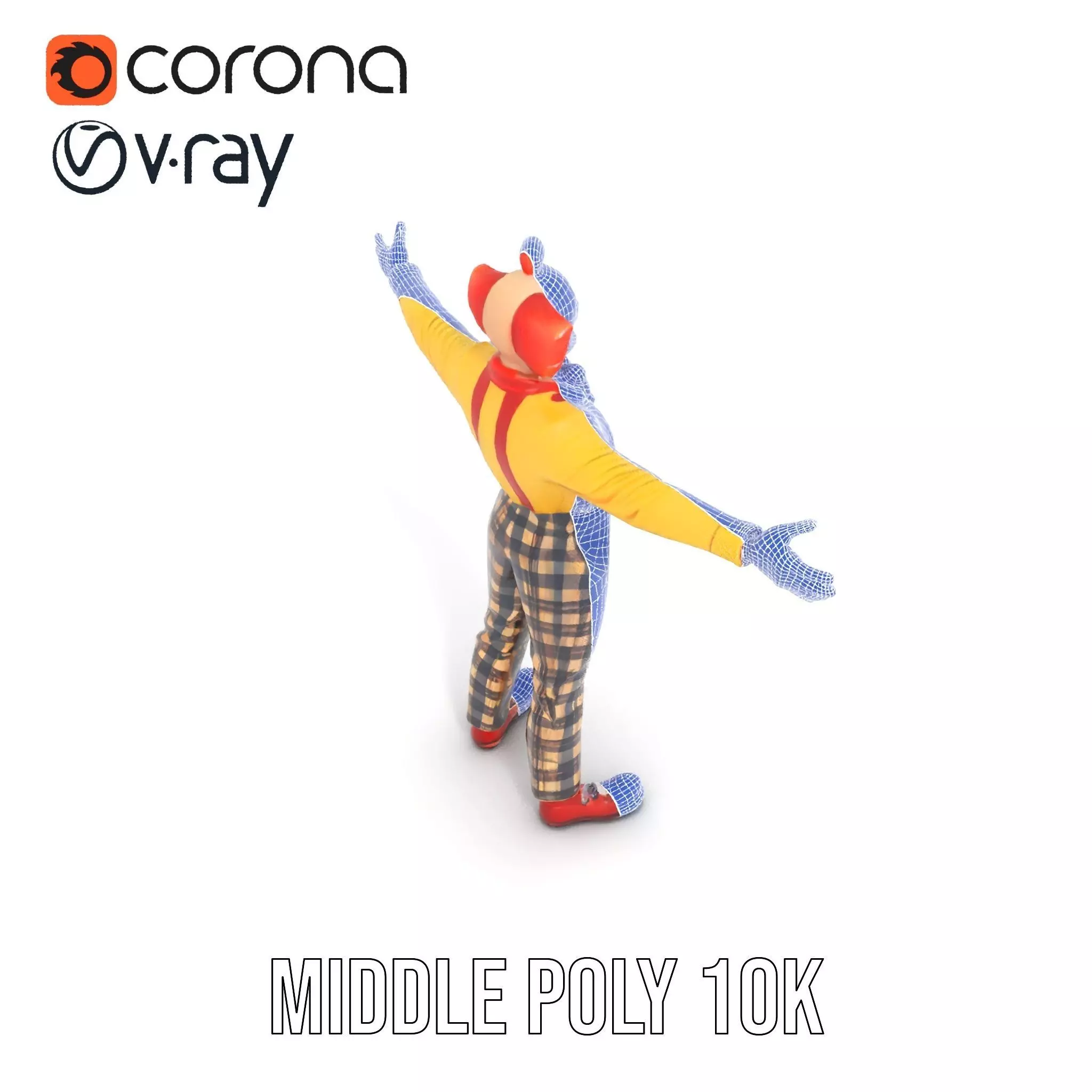 Cheerful Clown Character model pack Low-poly 3D model_21
