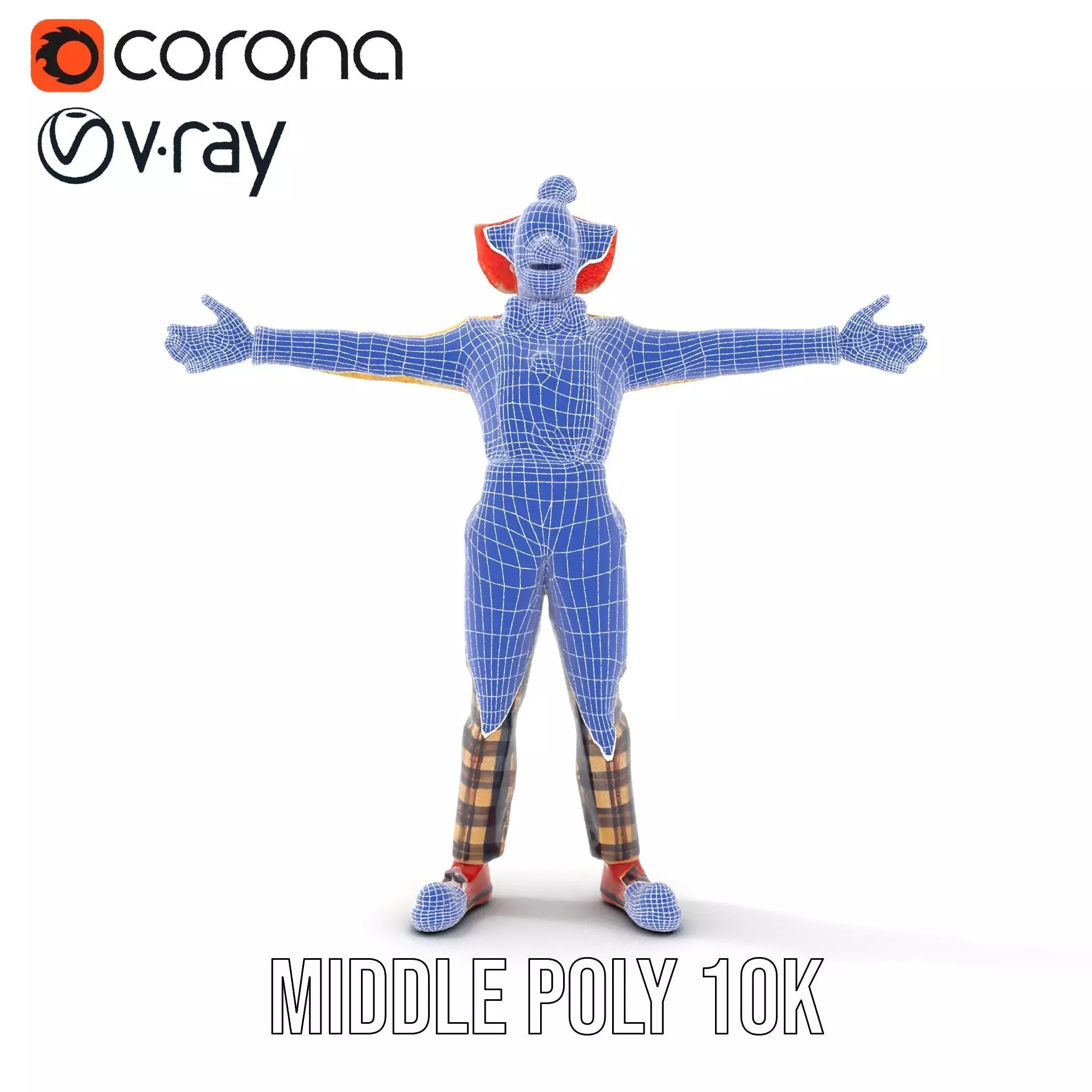 Cheerful Clown Character model pack Low-poly 3D model_24