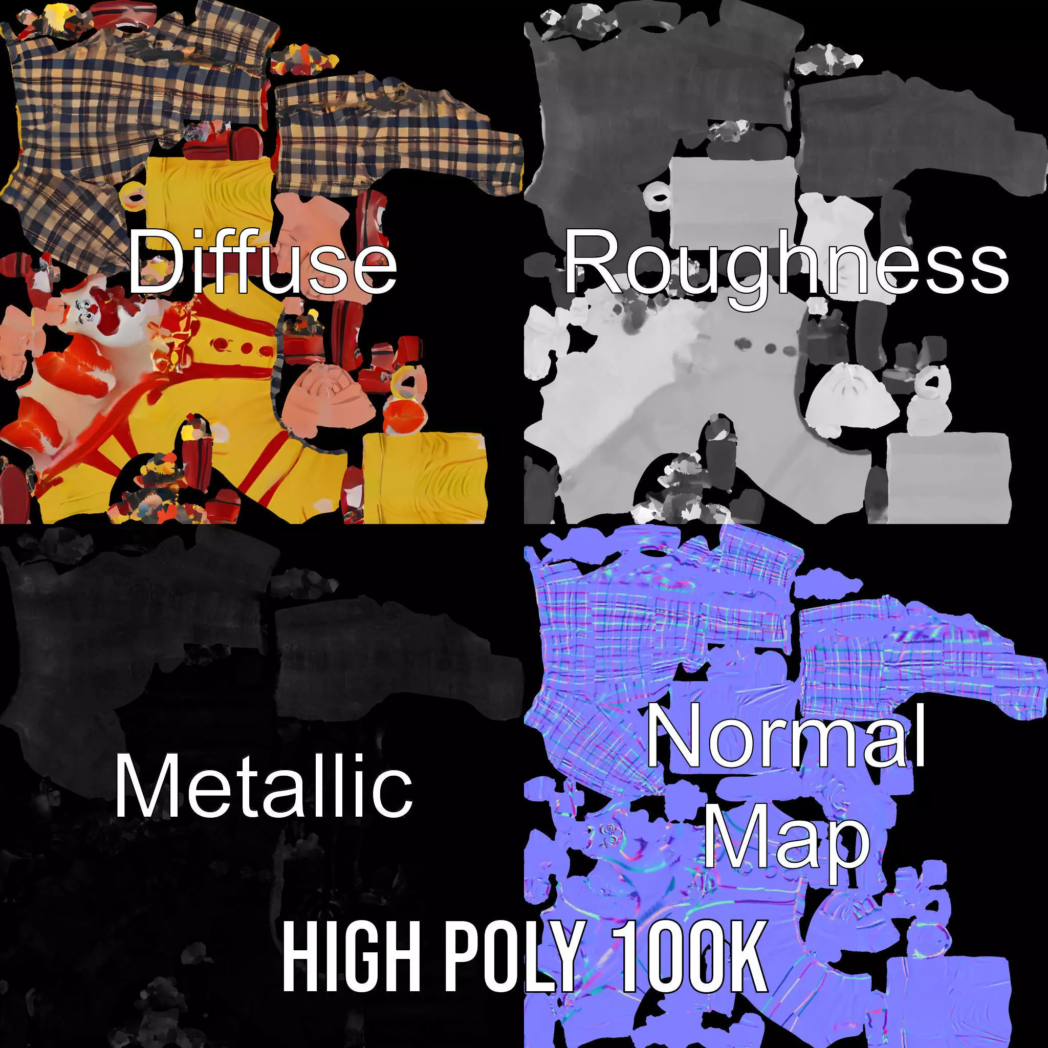 Cheerful Clown Character model pack Low-poly 3D model_3