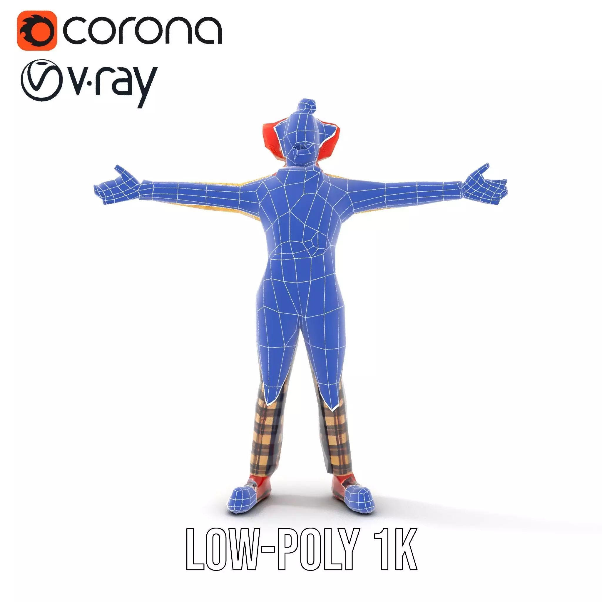 Cheerful Clown Character model pack Low-poly 3D model_9