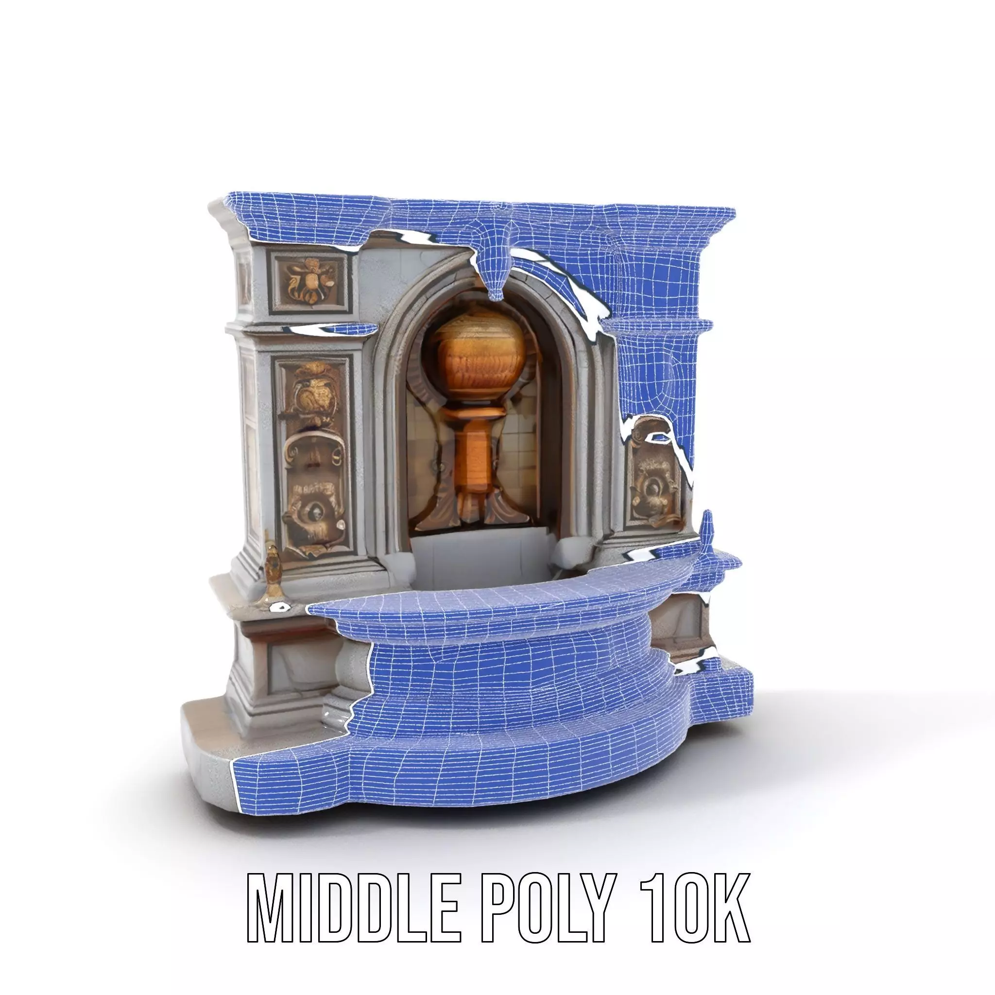 Ornate Fountain Sculpture model pack Low-poly 3D model_11