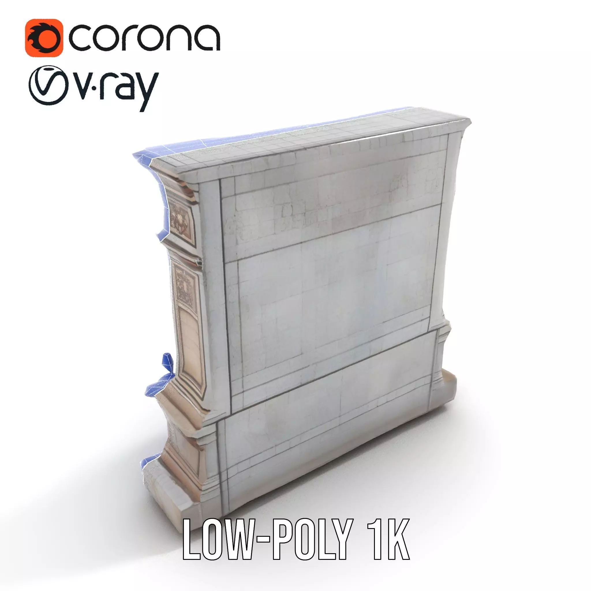 Ornate Fountain Sculpture model pack Low-poly 3D model_14