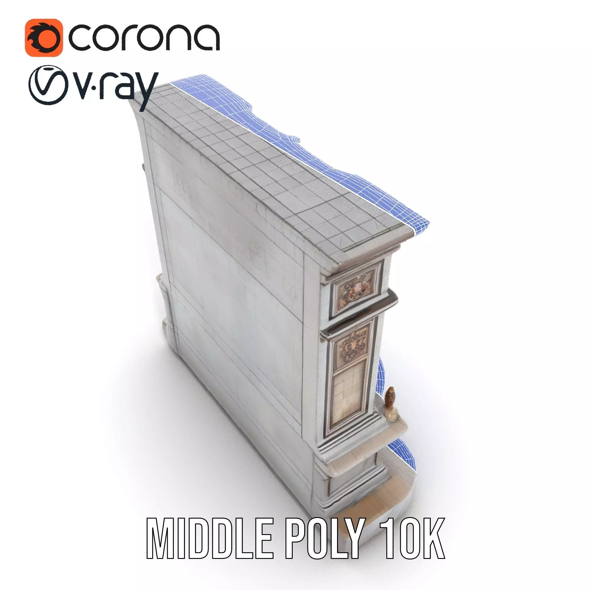 Ornate Fountain Sculpture model pack Low-poly 3D model_18