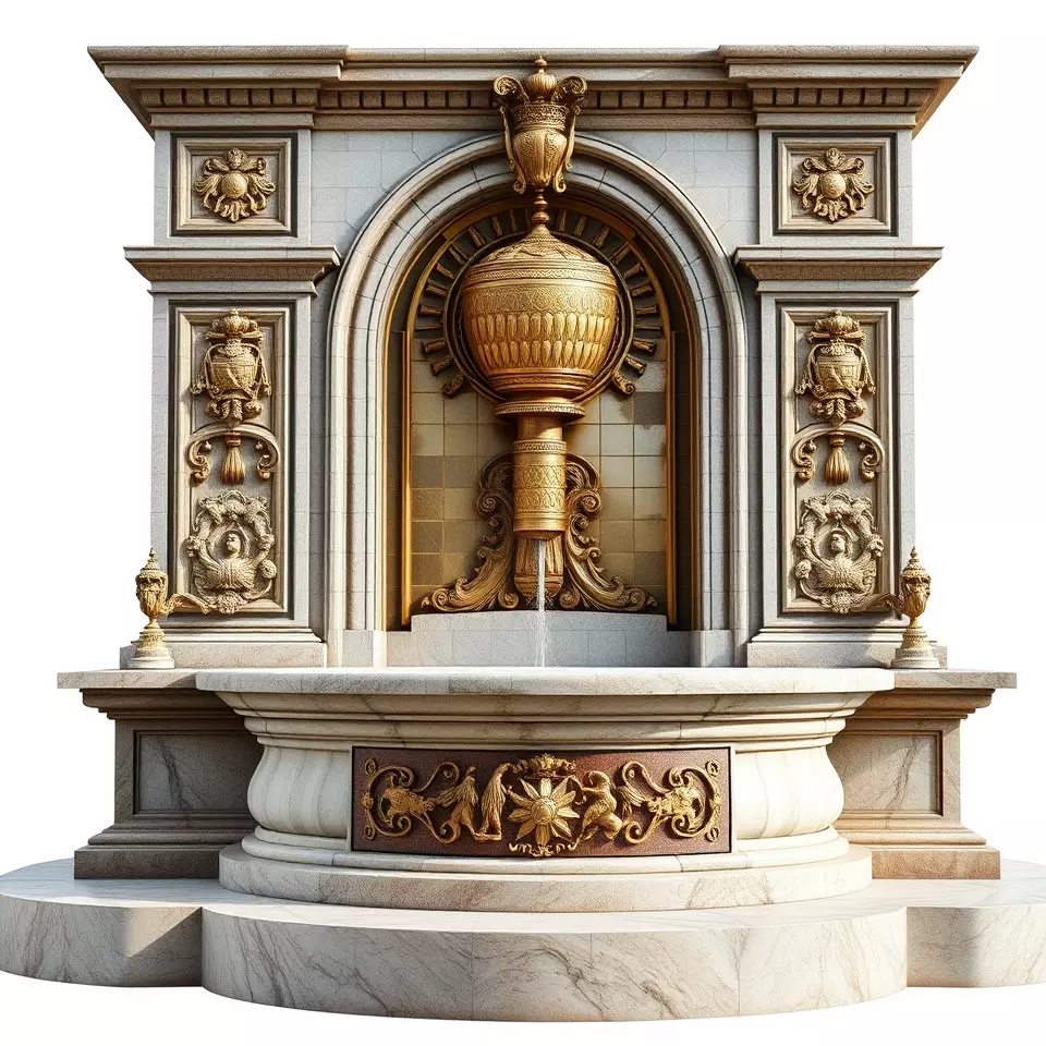 Ornate Fountain Sculpture model pack Low-poly 3D model_2