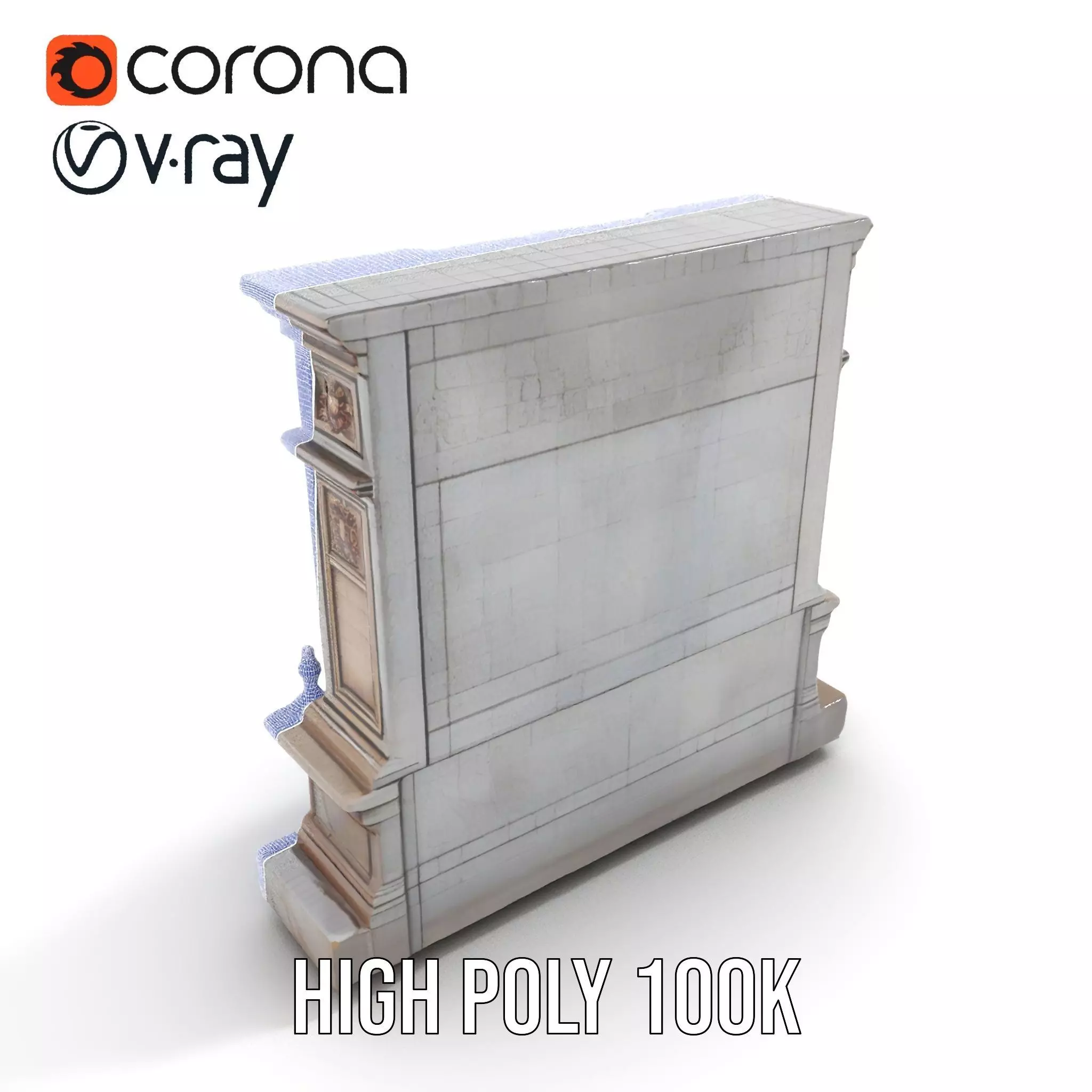 Ornate Fountain Sculpture model pack Low-poly 3D model_29