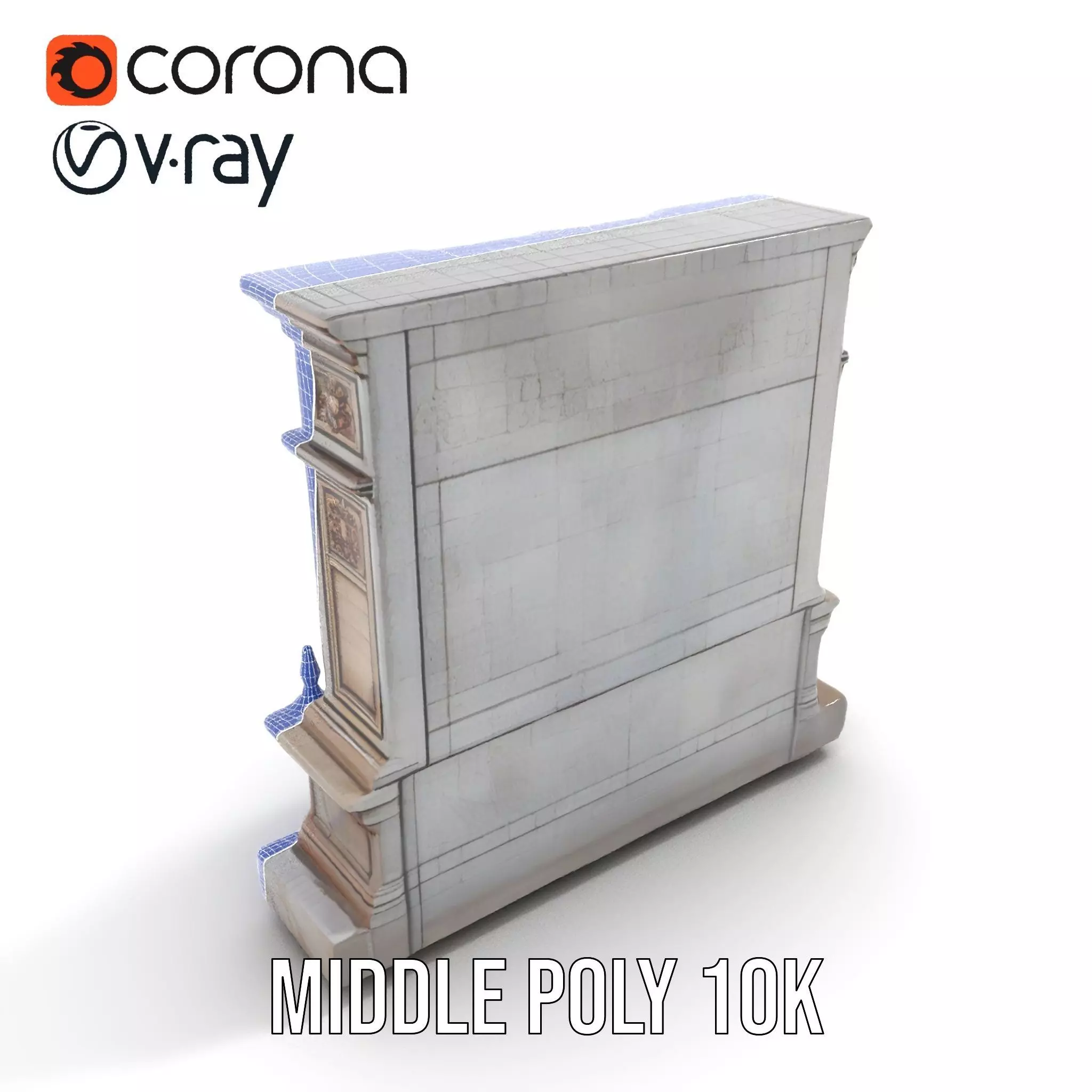 Ornate Fountain Sculpture model pack Low-poly 3D model_21