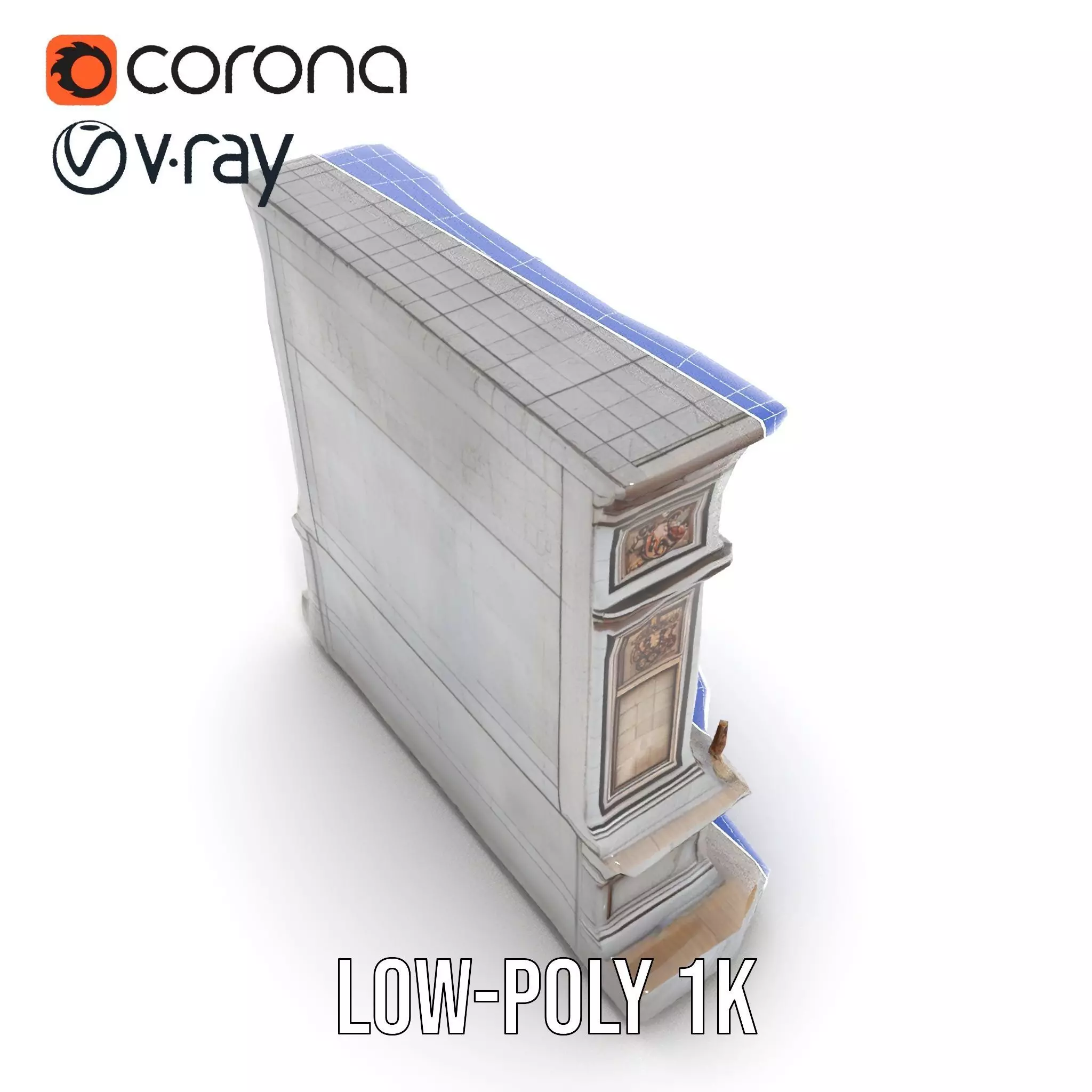 Ornate Fountain Sculpture model pack Low-poly 3D model_17