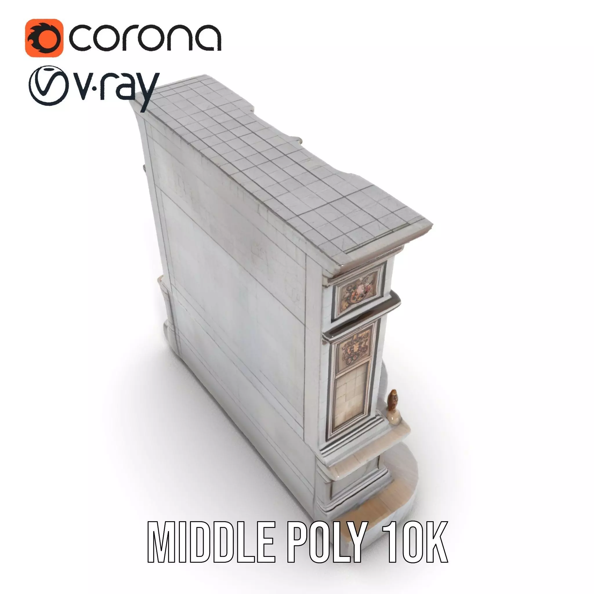 Ornate Fountain Sculpture model pack Low-poly 3D model_16