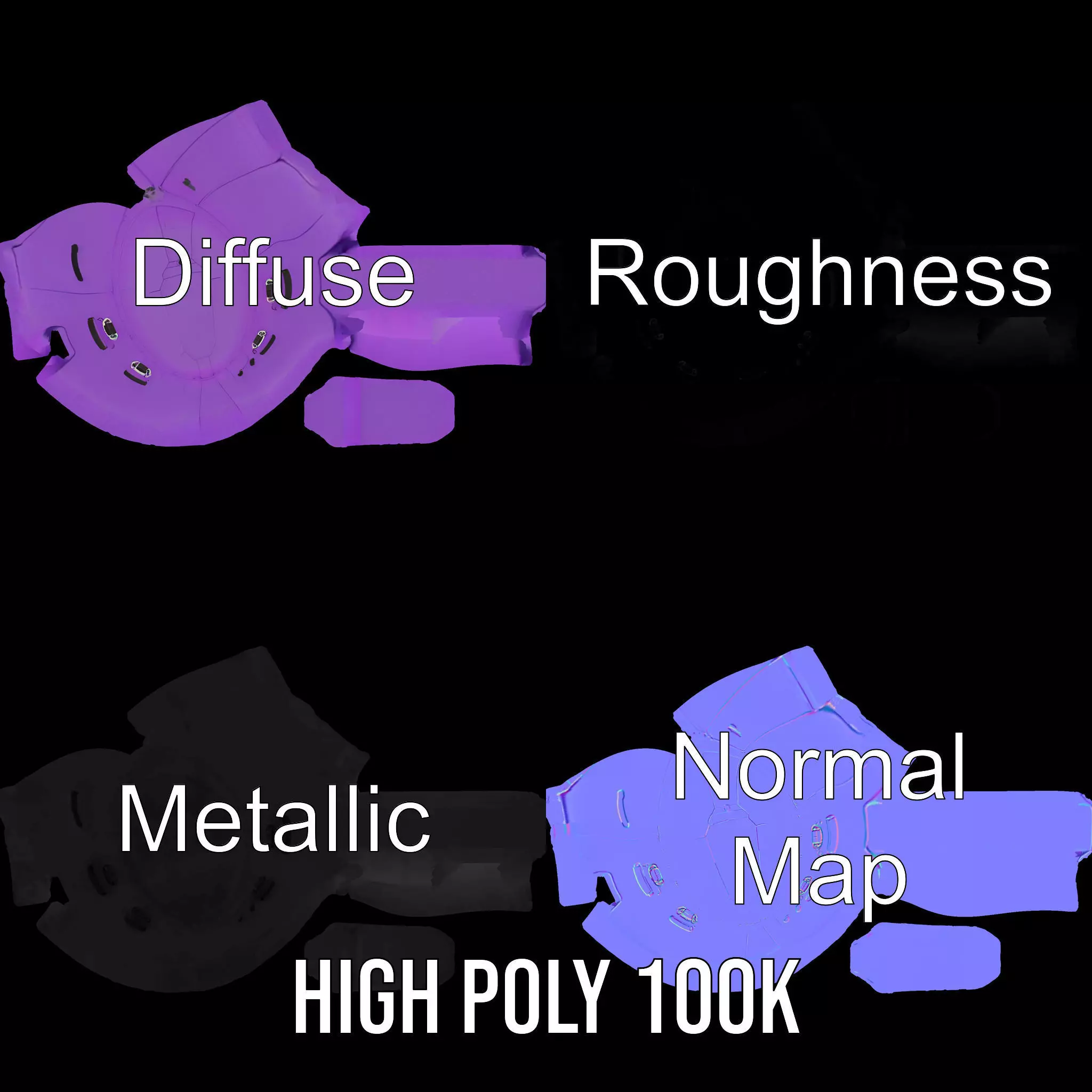 Vibrant Purple Raft model pack Low-poly 3D model_3