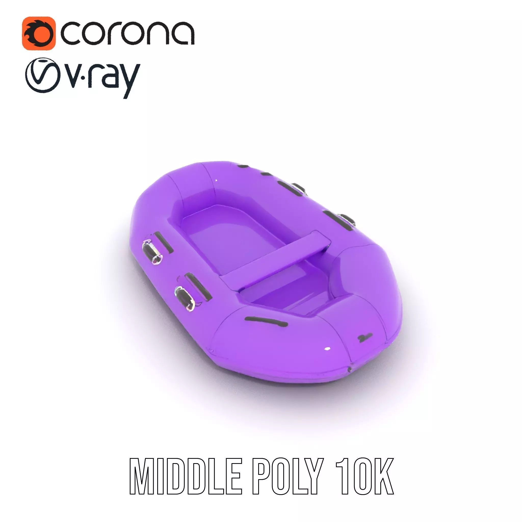 Vibrant Purple Raft model pack Low-poly 3D model_6