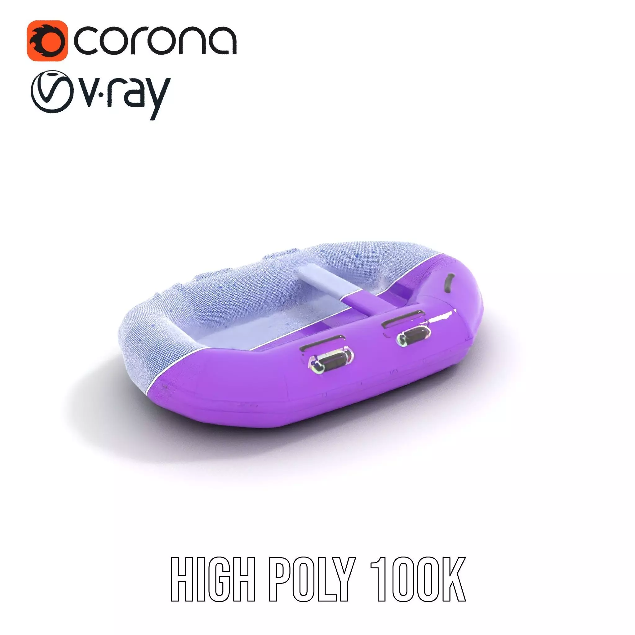 Vibrant Purple Raft model pack Low-poly 3D model_31