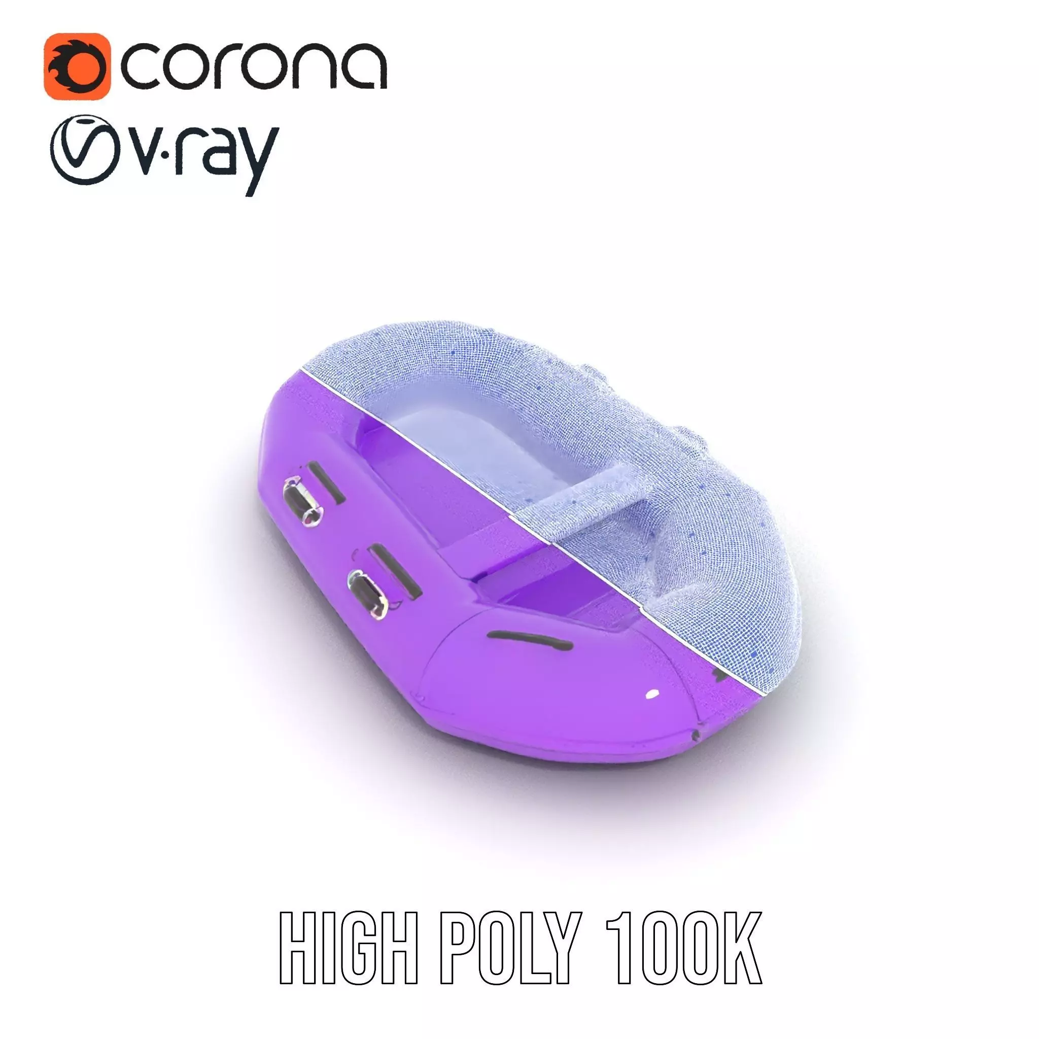 Vibrant Purple Raft model pack Low-poly 3D model_34