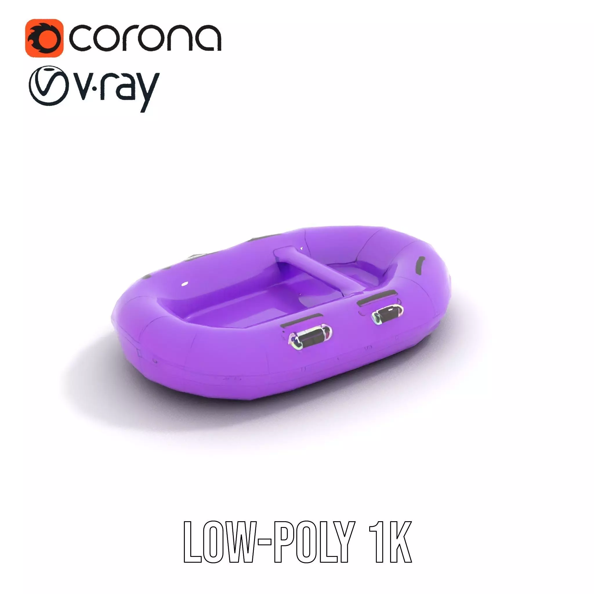 Vibrant Purple Raft model pack Low-poly 3D model_9