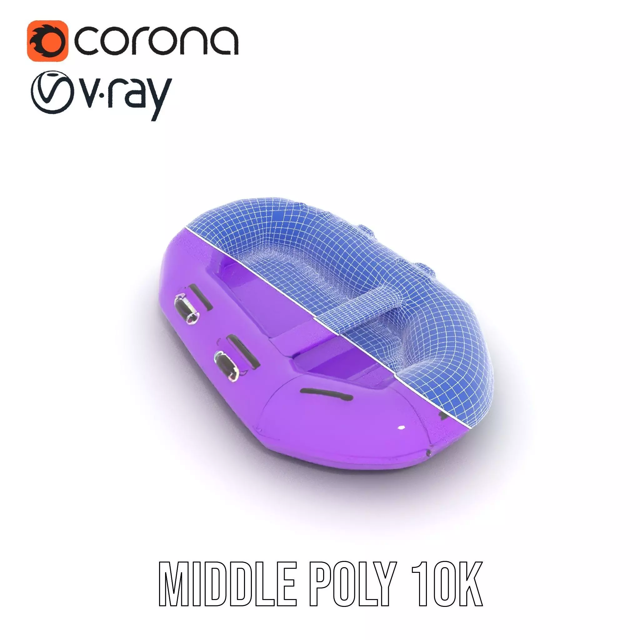 Vibrant Purple Raft model pack Low-poly 3D model_16