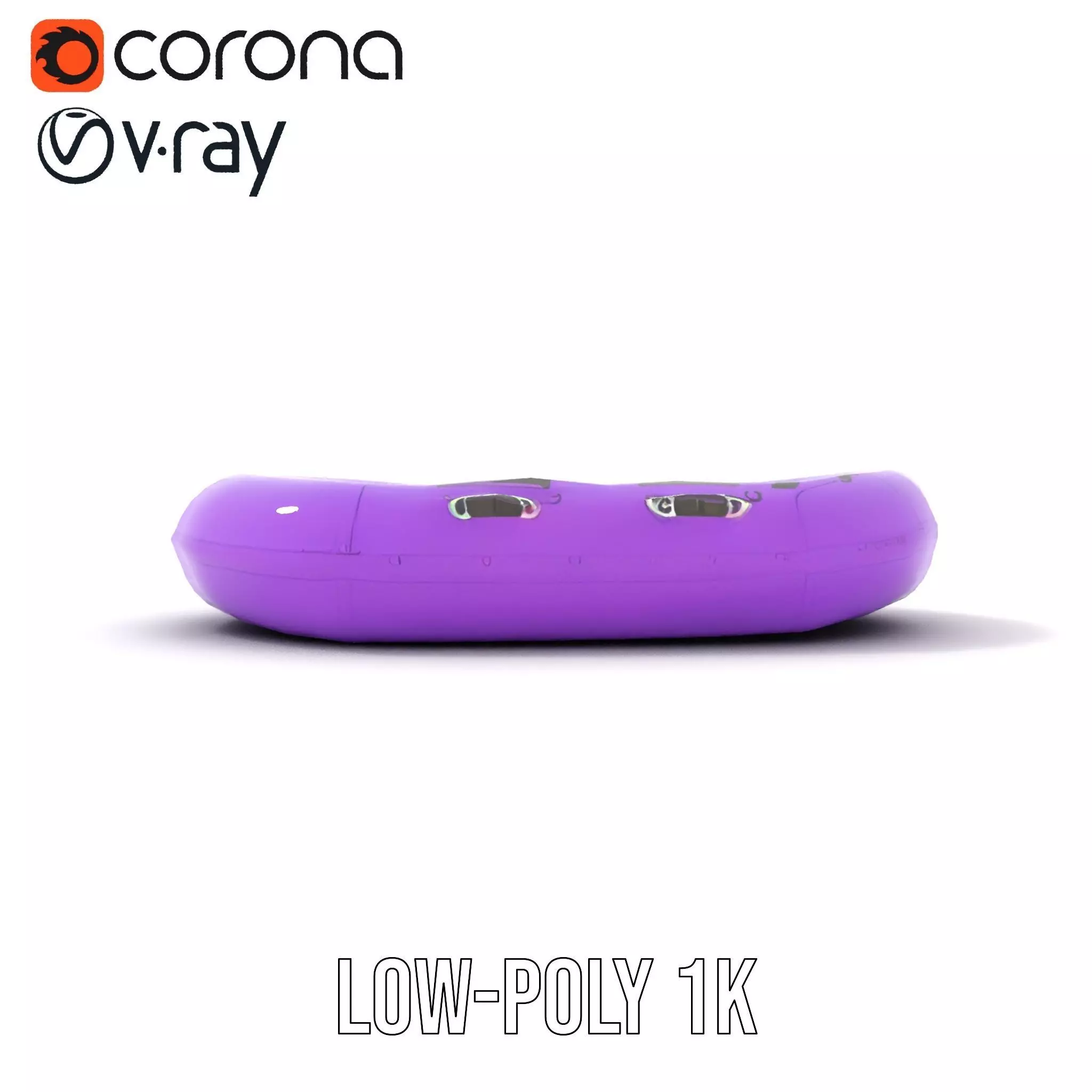 Vibrant Purple Raft model pack Low-poly 3D model_12