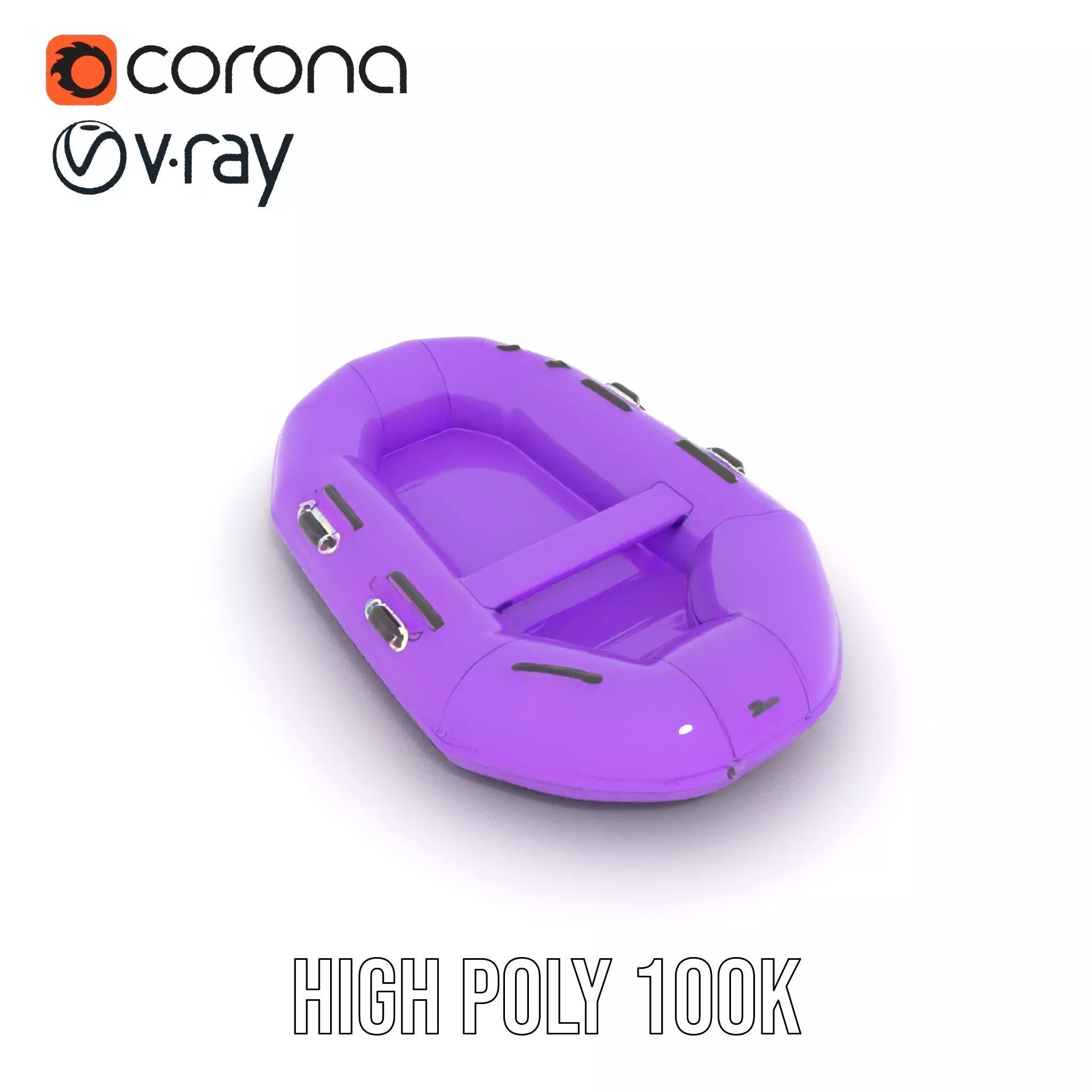 Vibrant Purple Raft model pack Low-poly 3D model_15