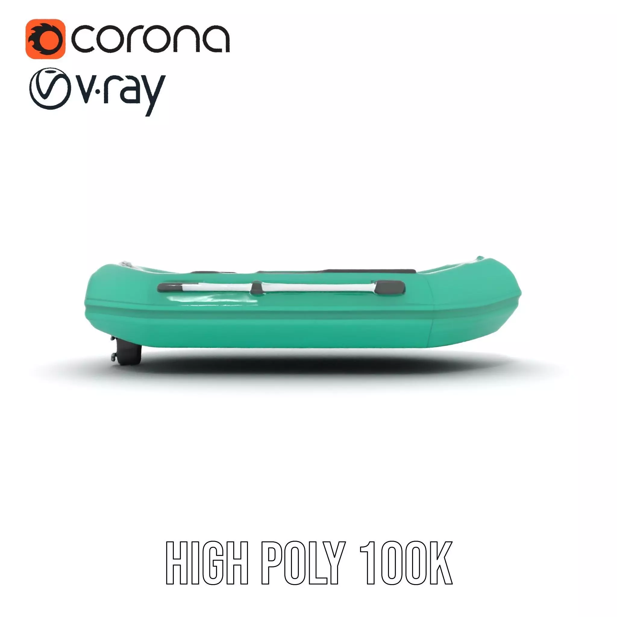 Emerald Inflatable Boat model pack Low-poly 3D model_26