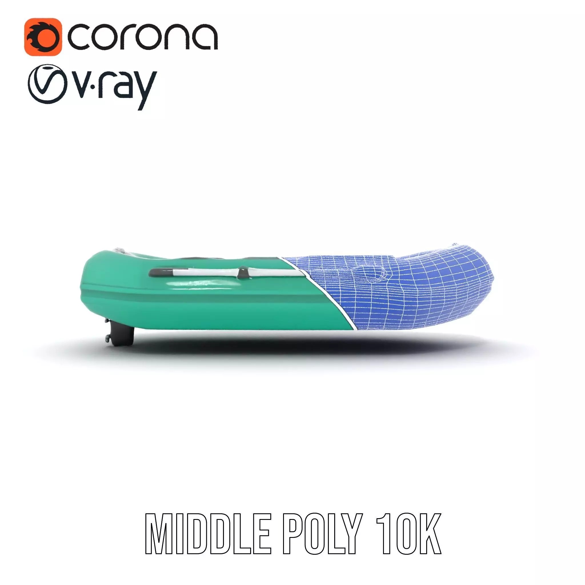 Emerald Inflatable Boat model pack Low-poly 3D model_24