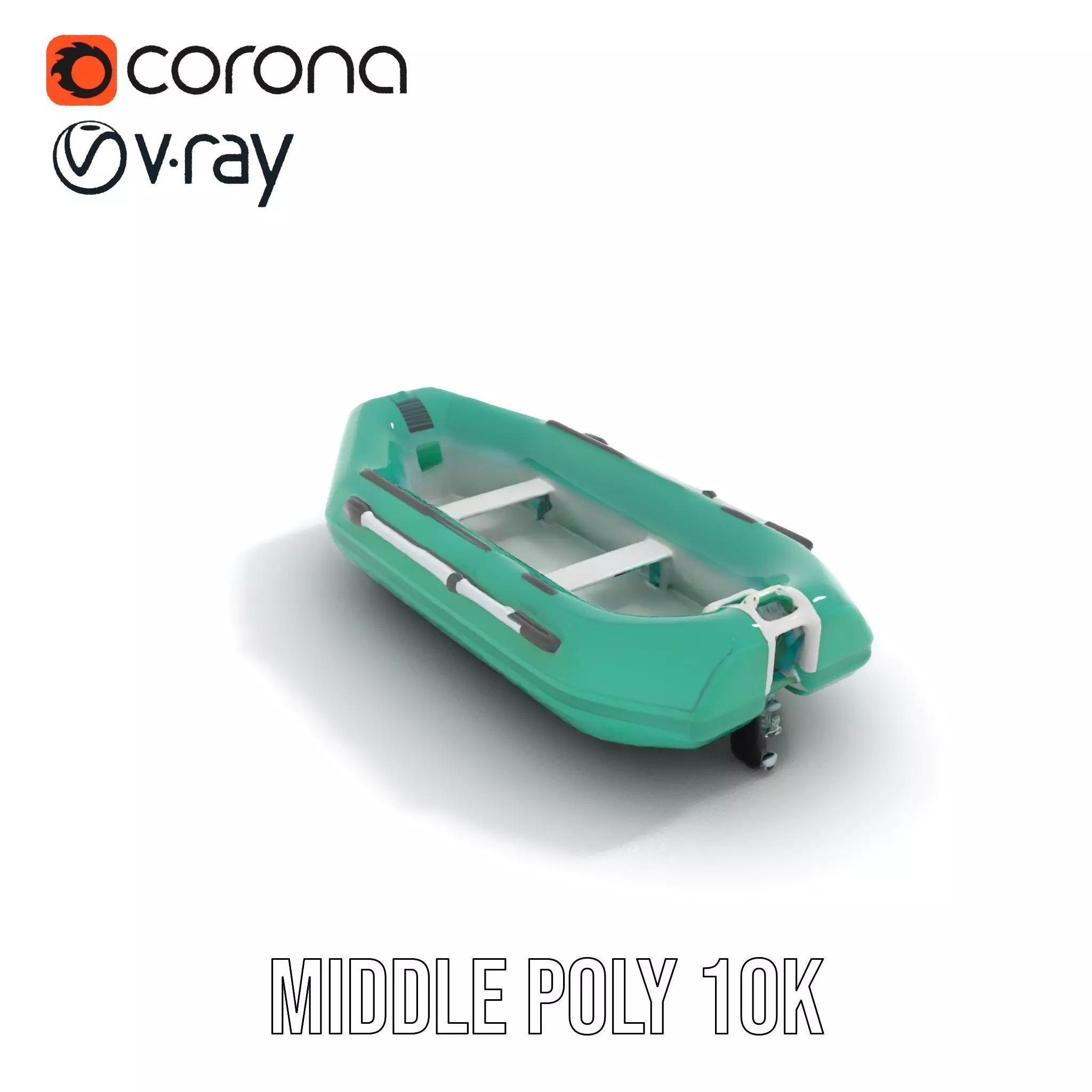 Emerald Inflatable Boat model pack Low-poly 3D model_6