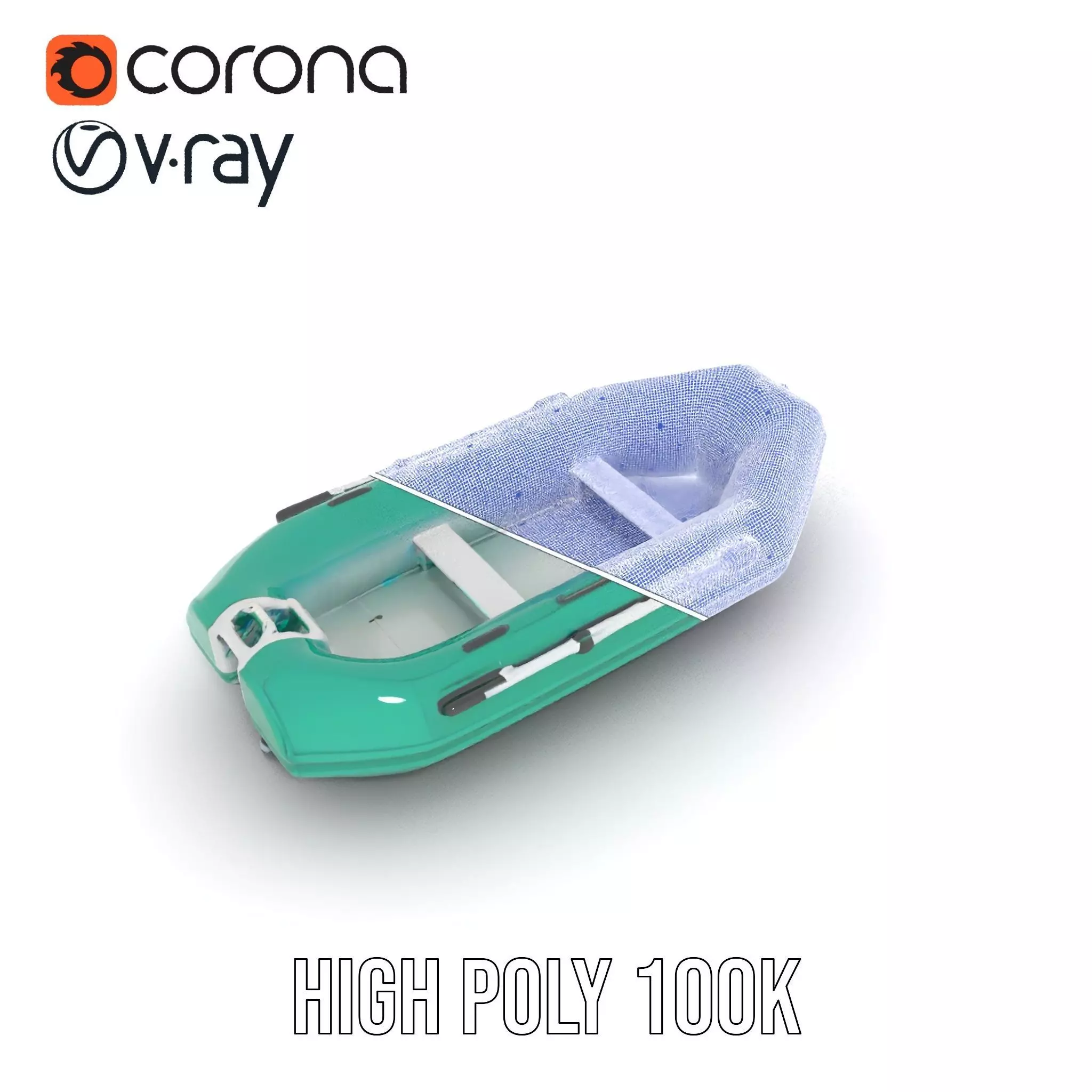 Emerald Inflatable Boat model pack Low-poly 3D model_23