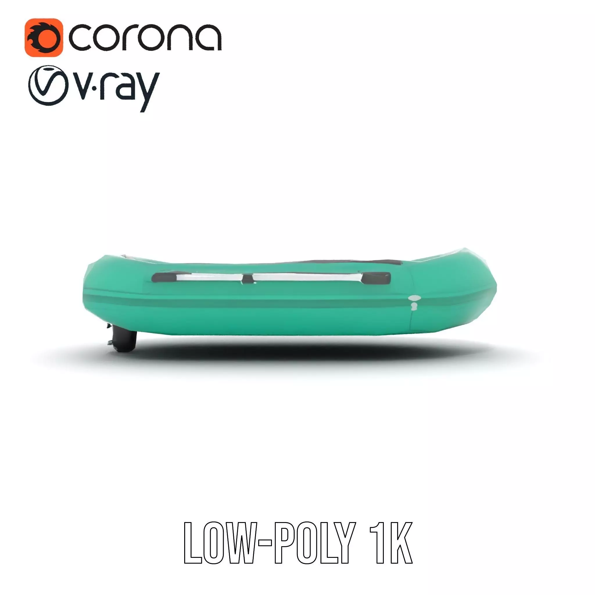Emerald Inflatable Boat model pack Low-poly 3D model_9