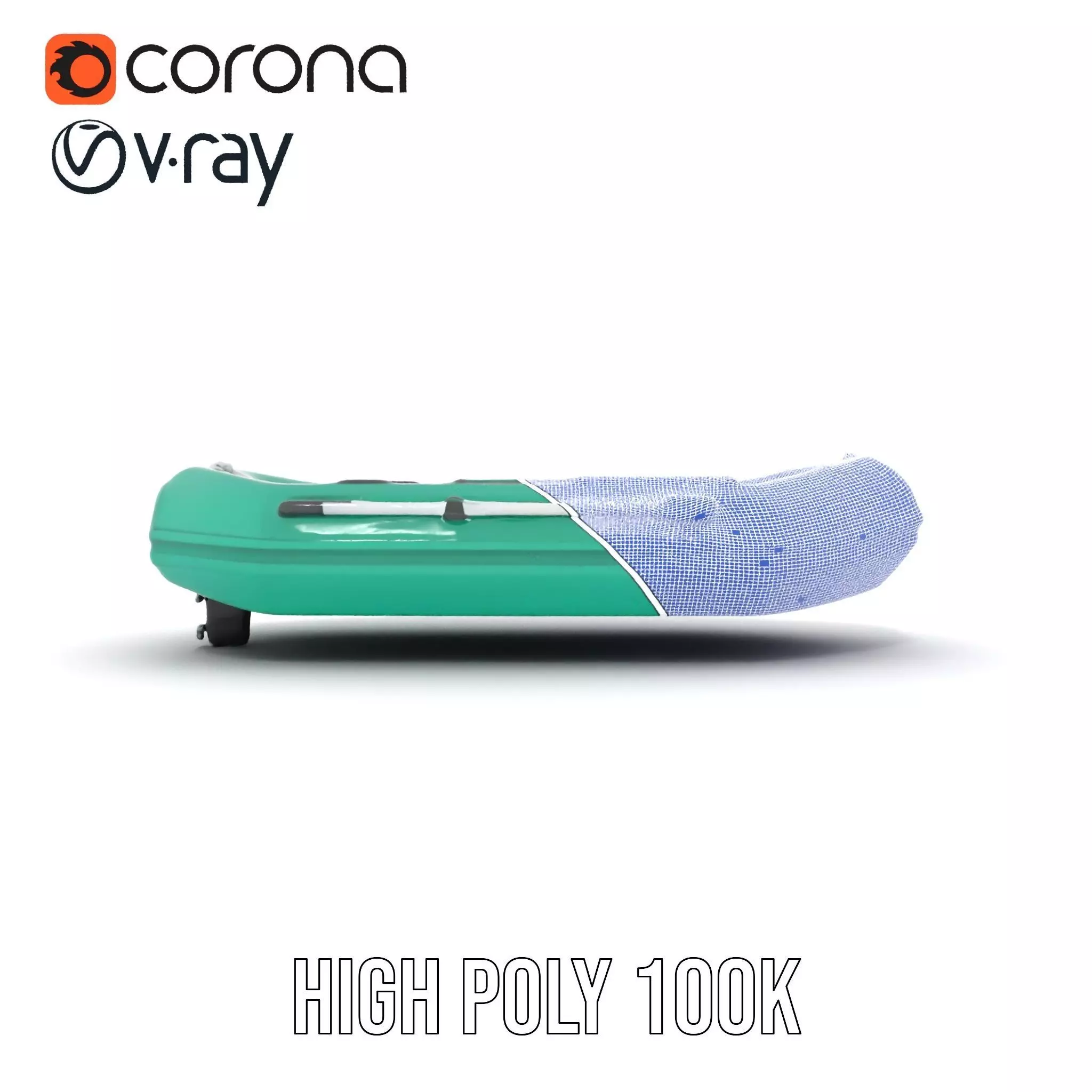 Emerald Inflatable Boat model pack Low-poly 3D model_34