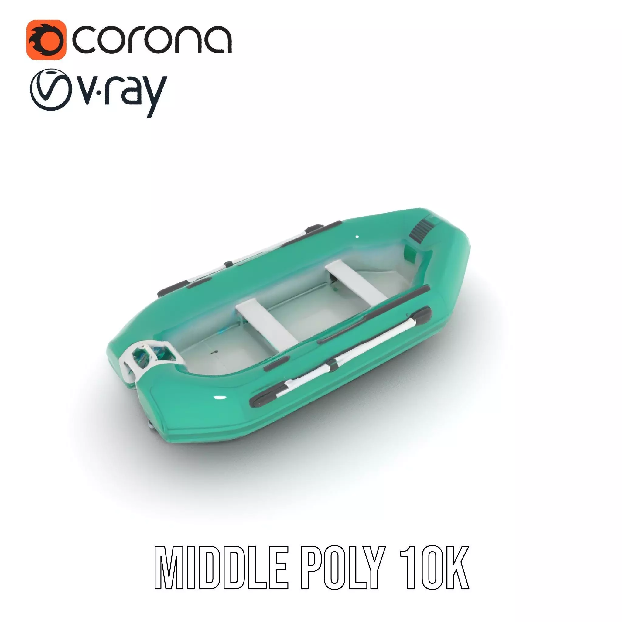 Emerald Inflatable Boat model pack Low-poly 3D model_15