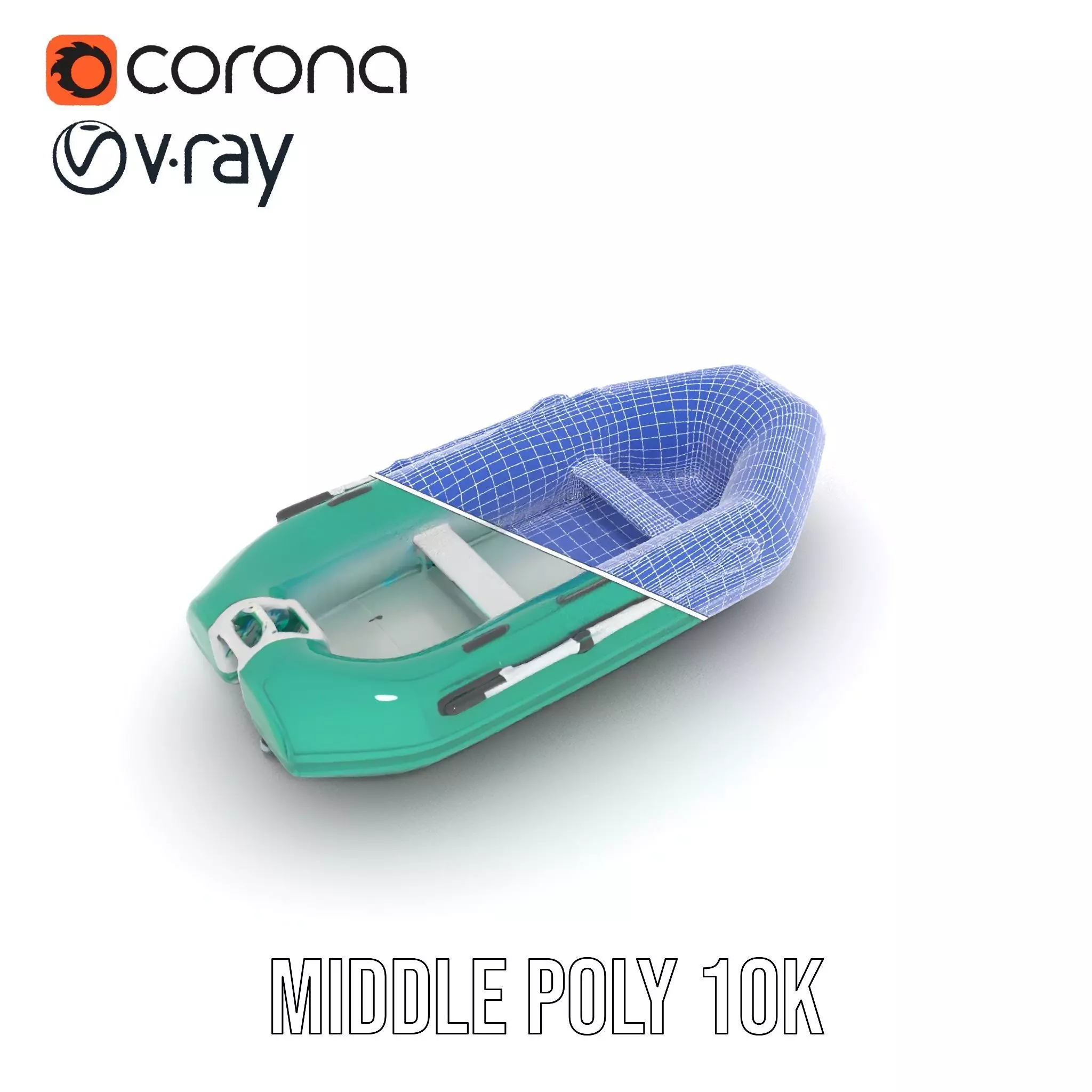 Emerald Inflatable Boat model pack Low-poly 3D model_21