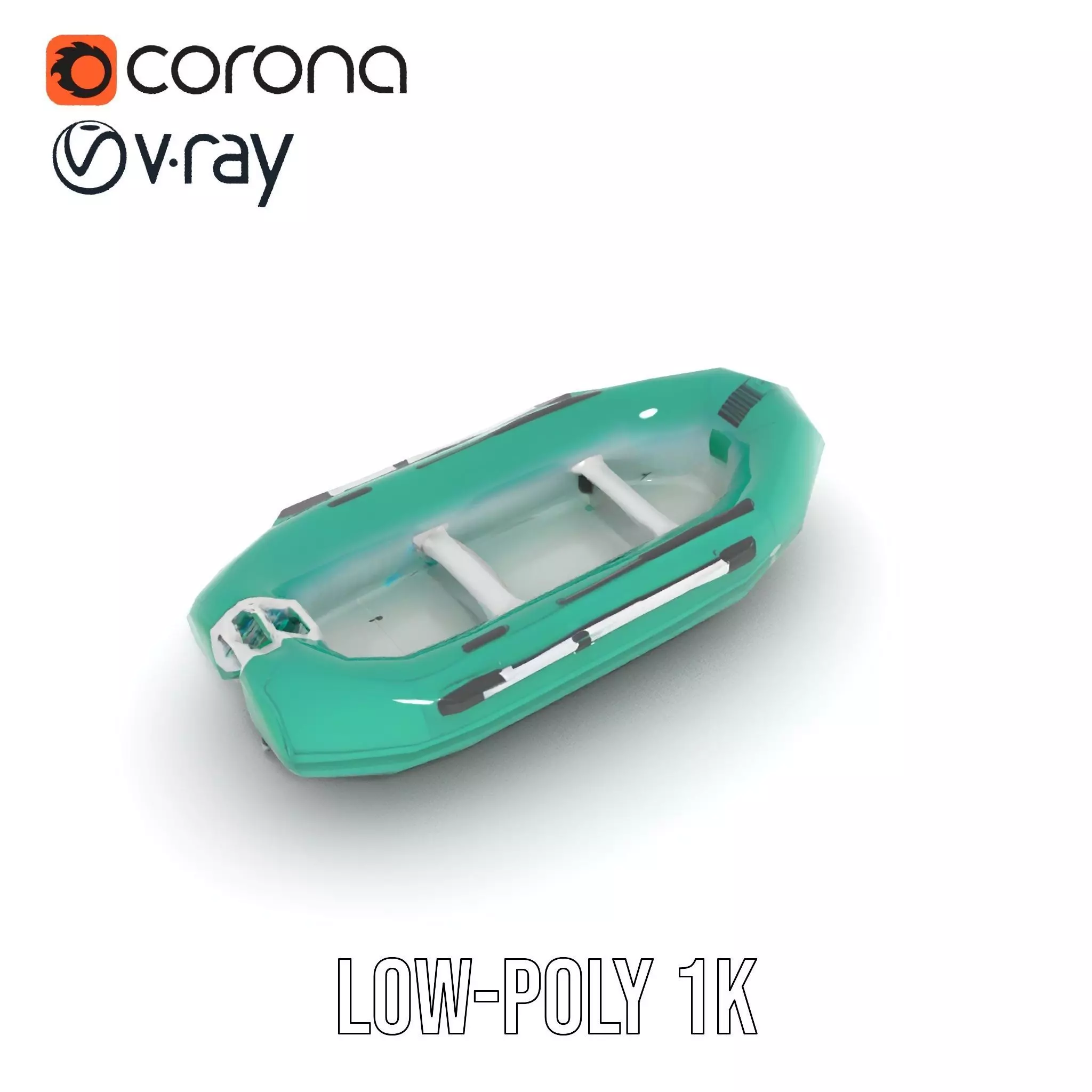 Emerald Inflatable Boat model pack Low-poly 3D model_31