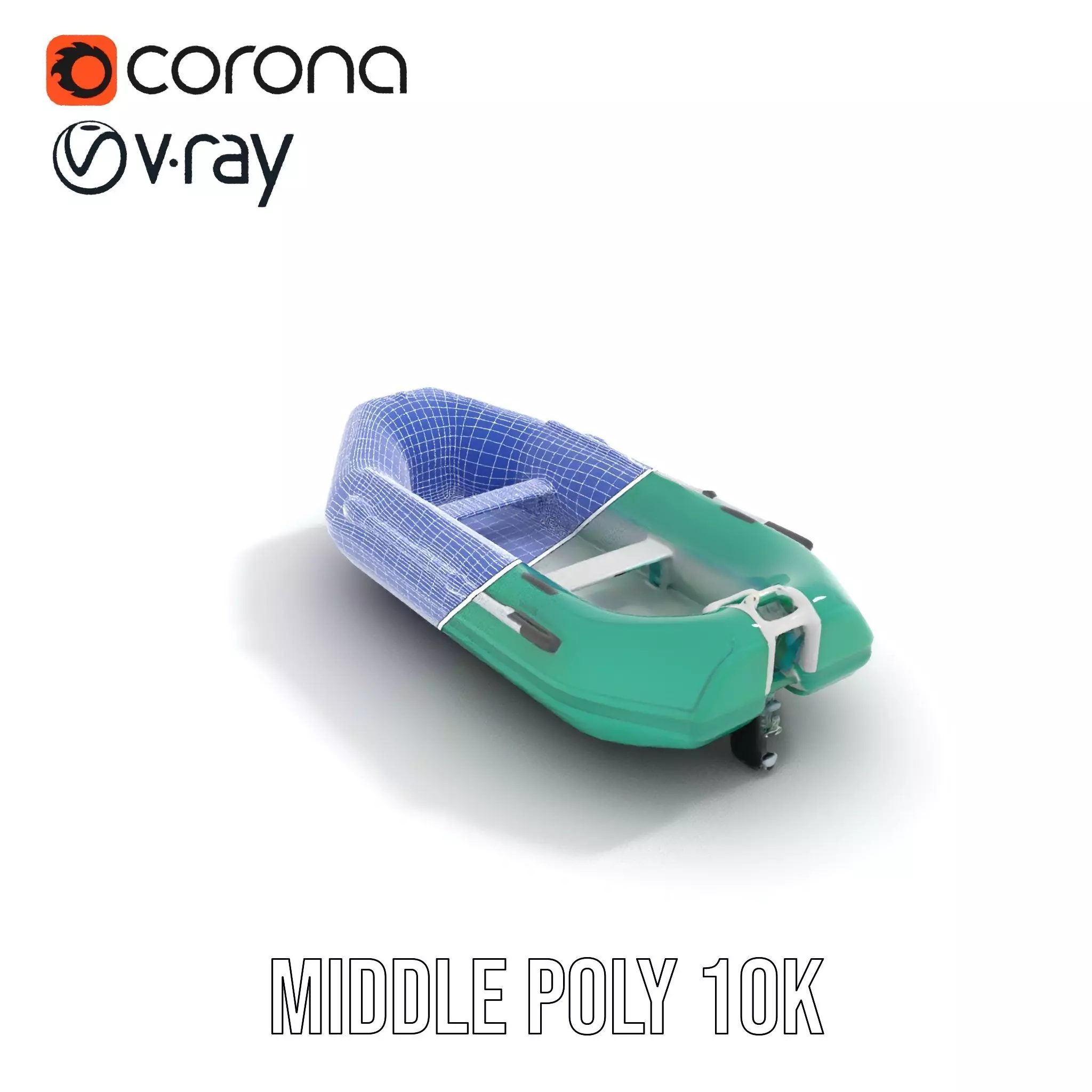 Emerald Inflatable Boat model pack Low-poly 3D model_11