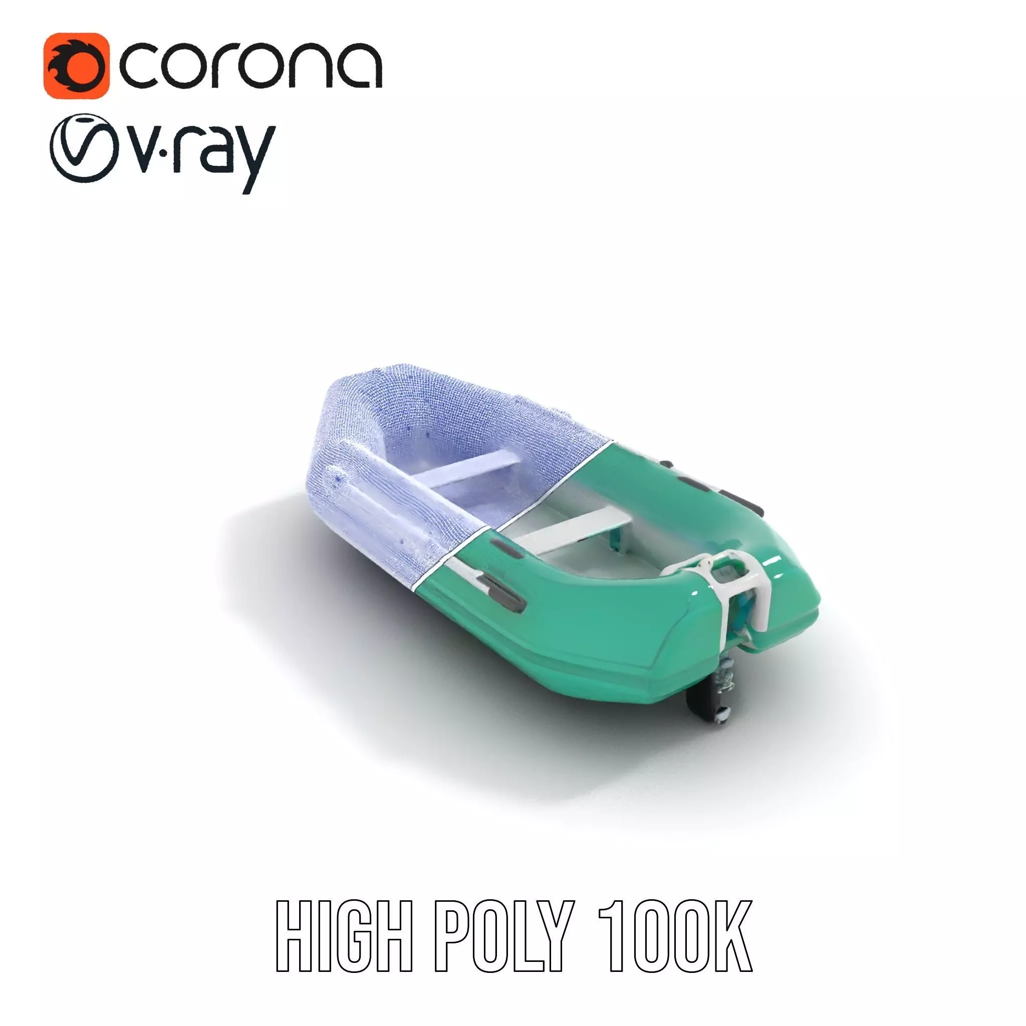 Emerald Inflatable Boat model pack Low-poly 3D model_20