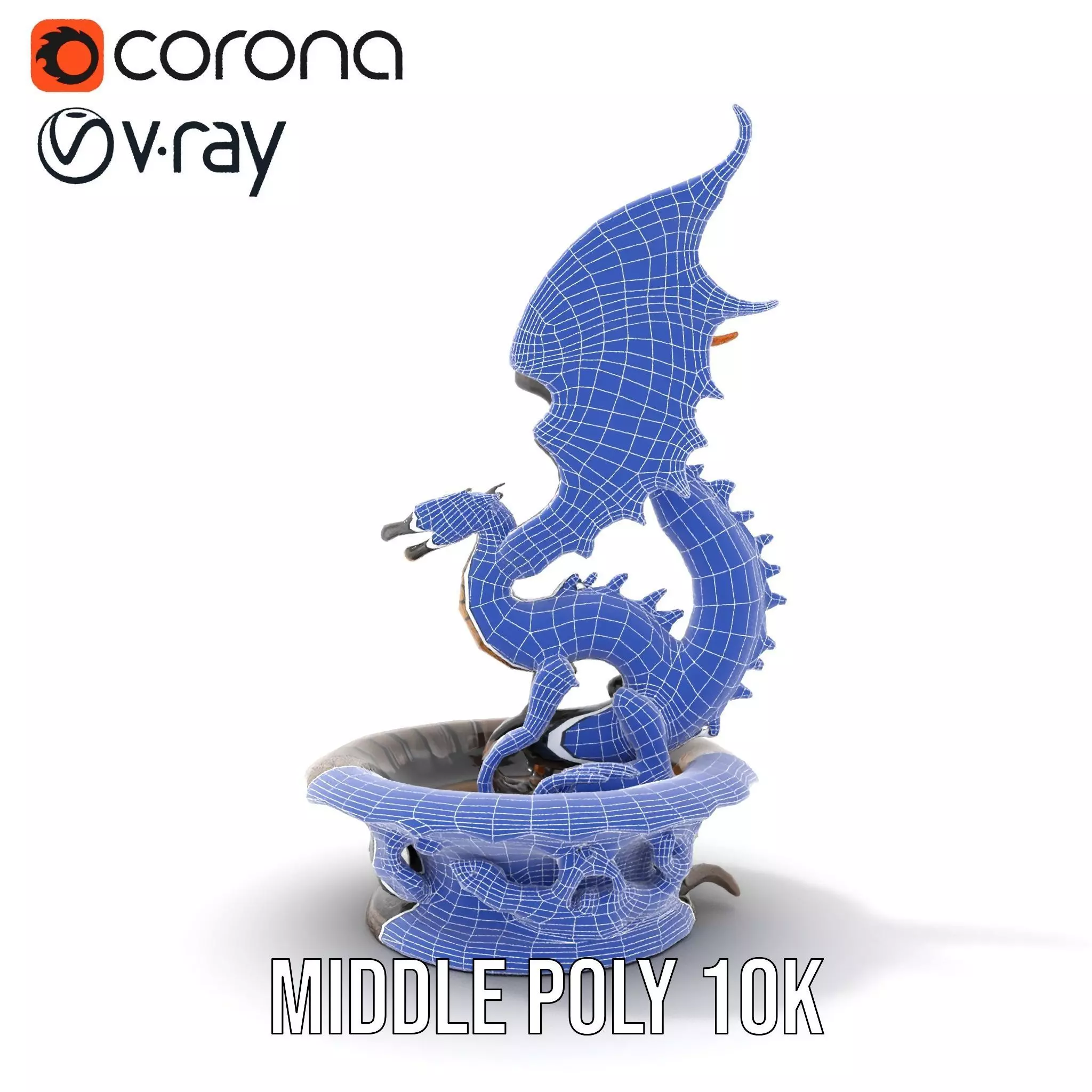 Majestic Dragon Fountain model pack Low-poly 3D model_30