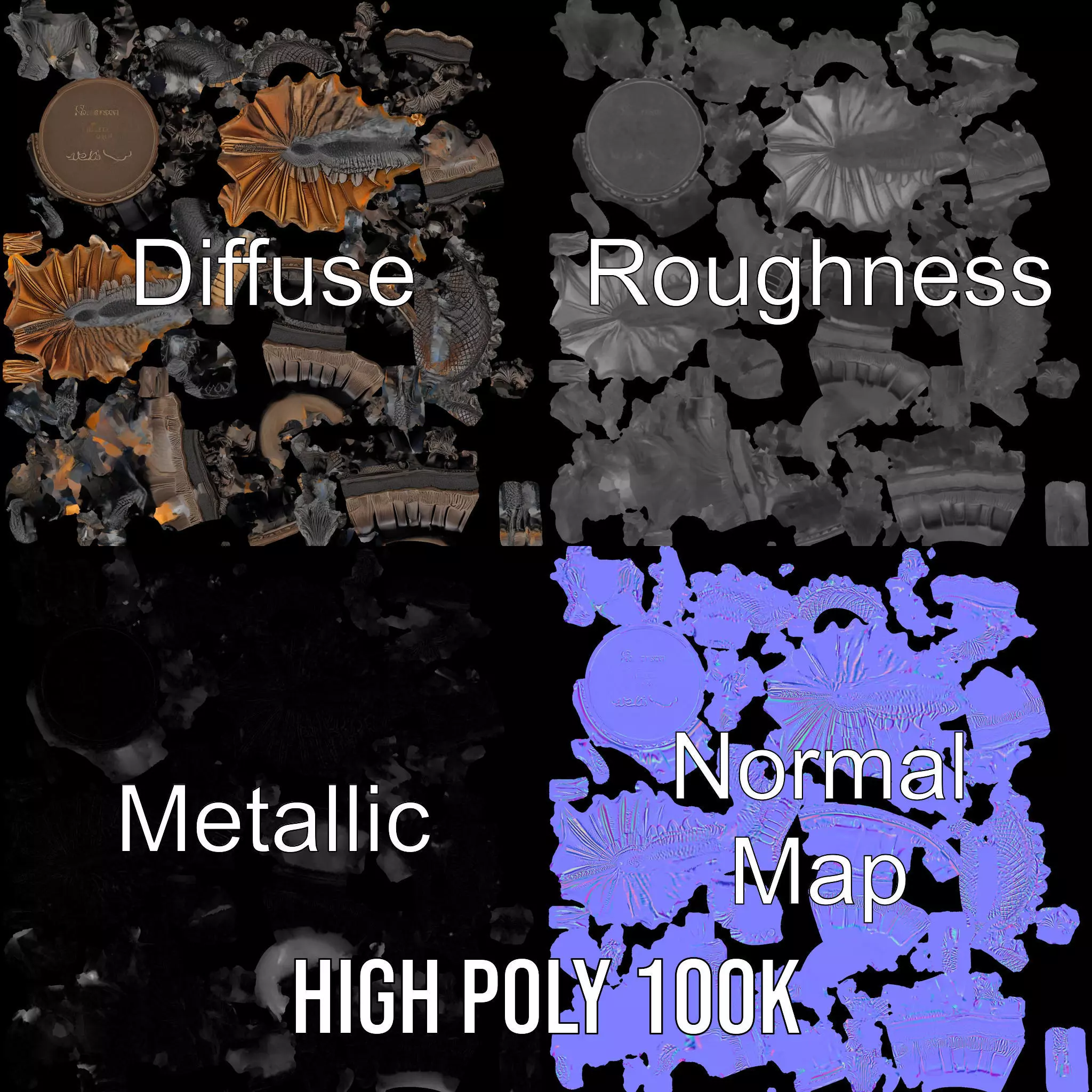 Majestic Dragon Fountain model pack Low-poly 3D model_3