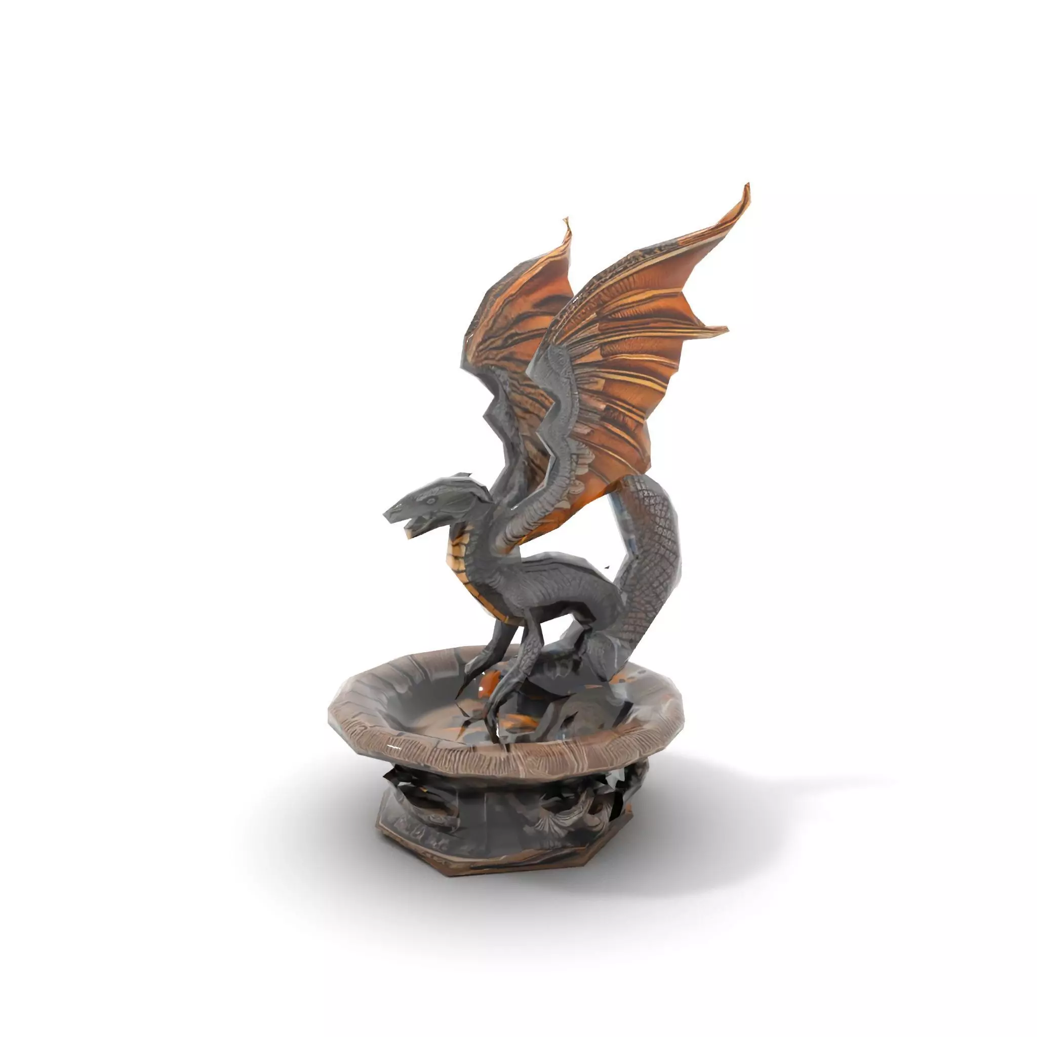 Majestic Dragon Fountain model pack Low-poly 3D model_9
