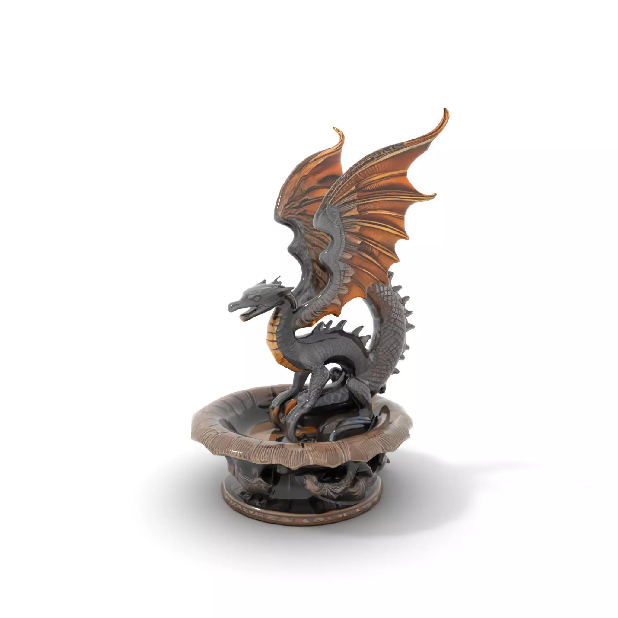 Majestic Dragon Fountain model pack Low-poly 3D model_16