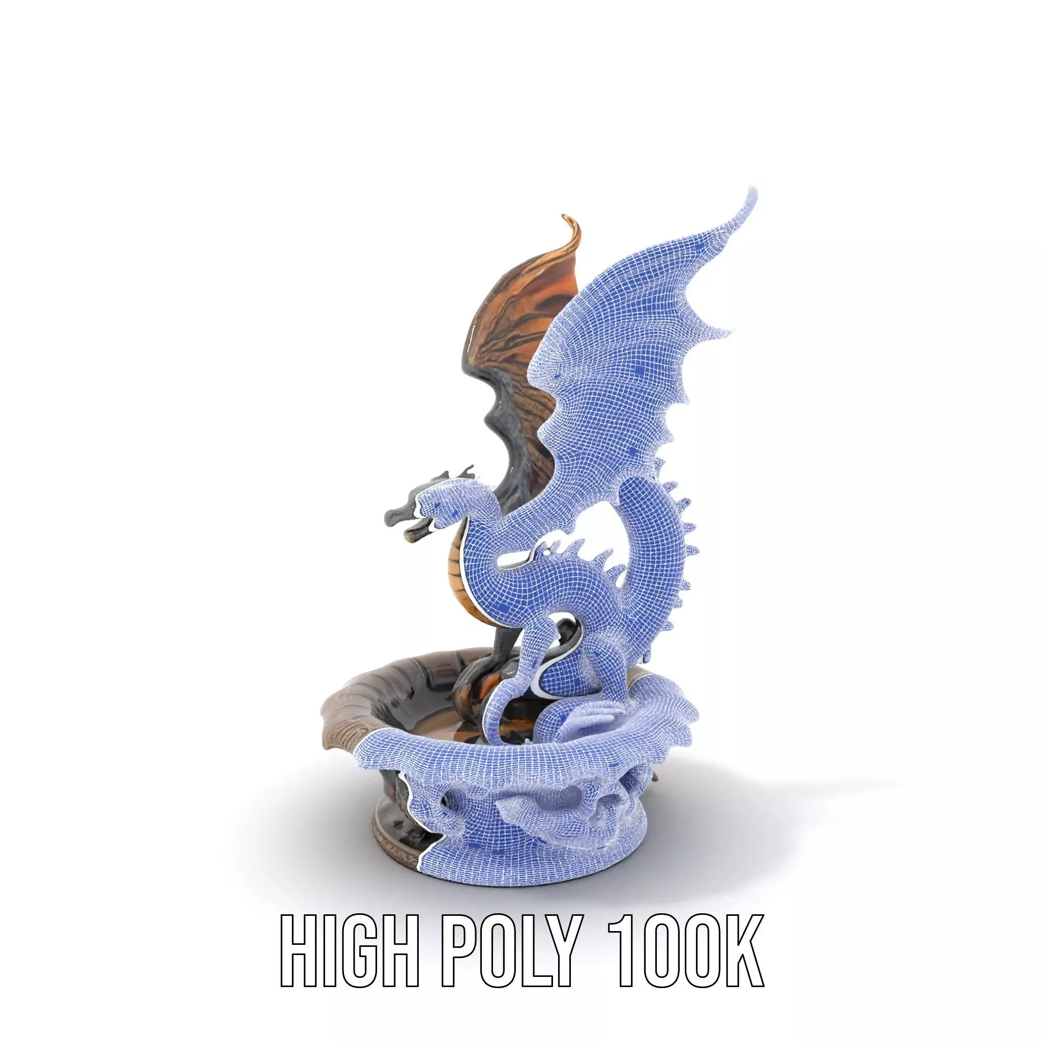 Majestic Dragon Fountain model pack Low-poly 3D model_4